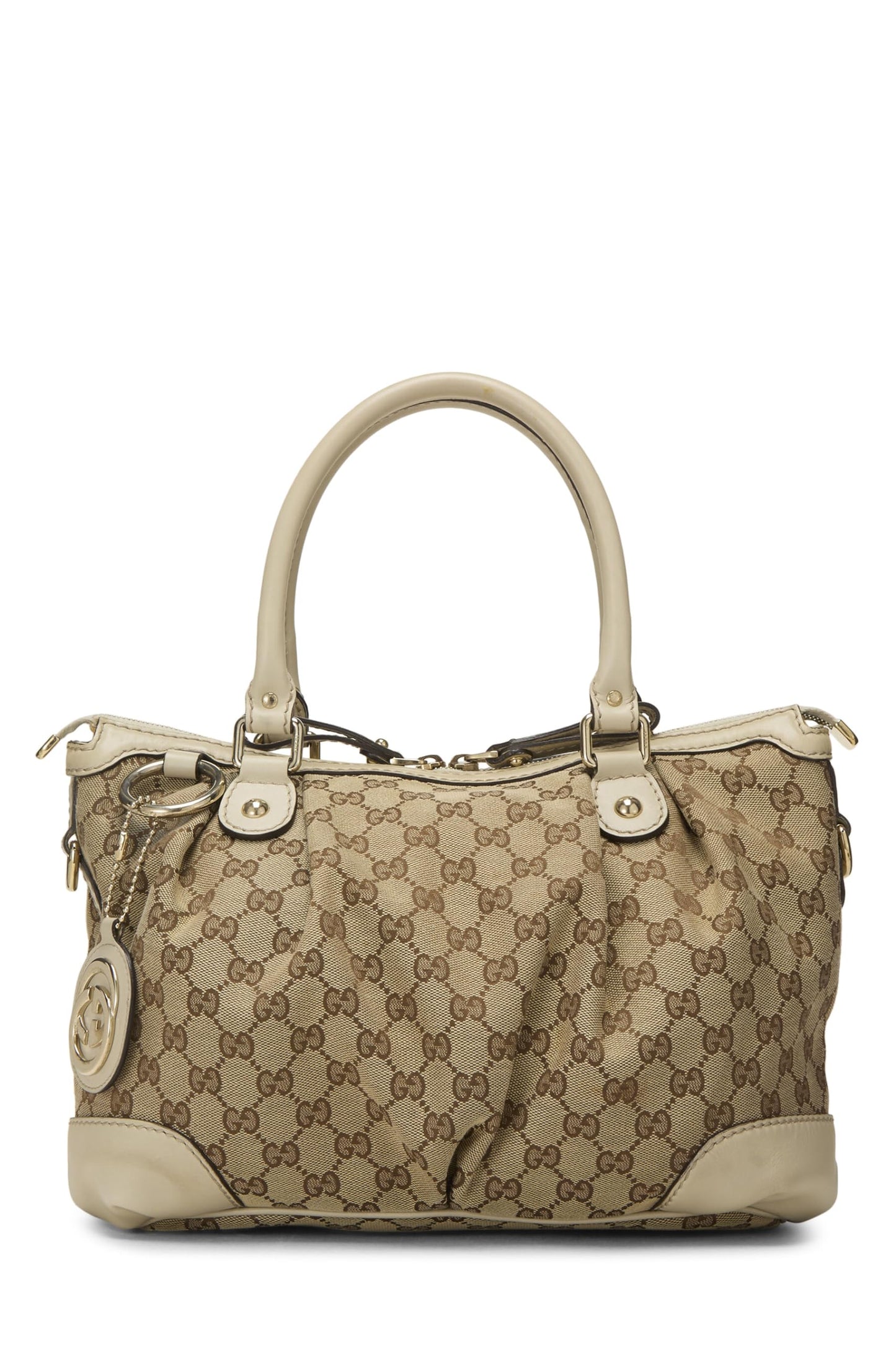 Gucci,  White Original GG Canvas Zip Sukey Hobo Large, White