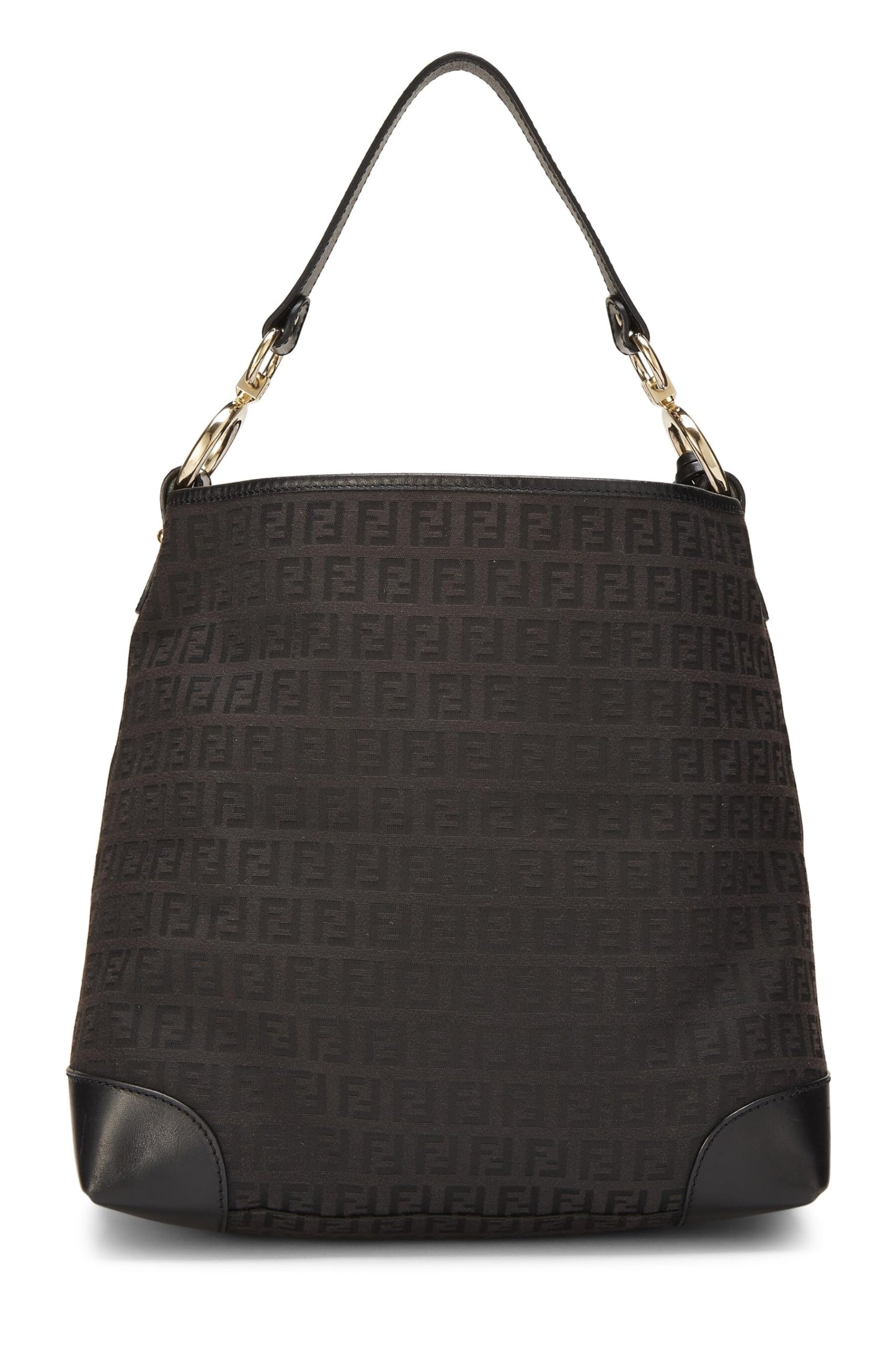 Fendi,  Black Zucchino Canvas Hobo, Black