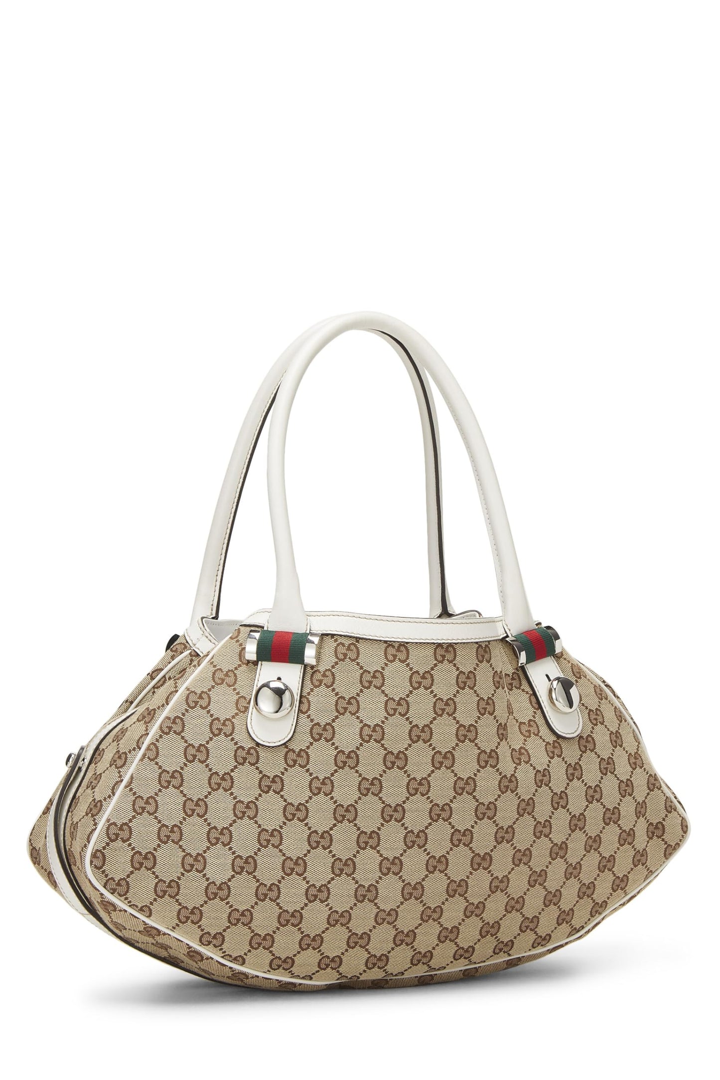 Gucci,  White Original GG Canvas Matchball Abbey Tote Large, White