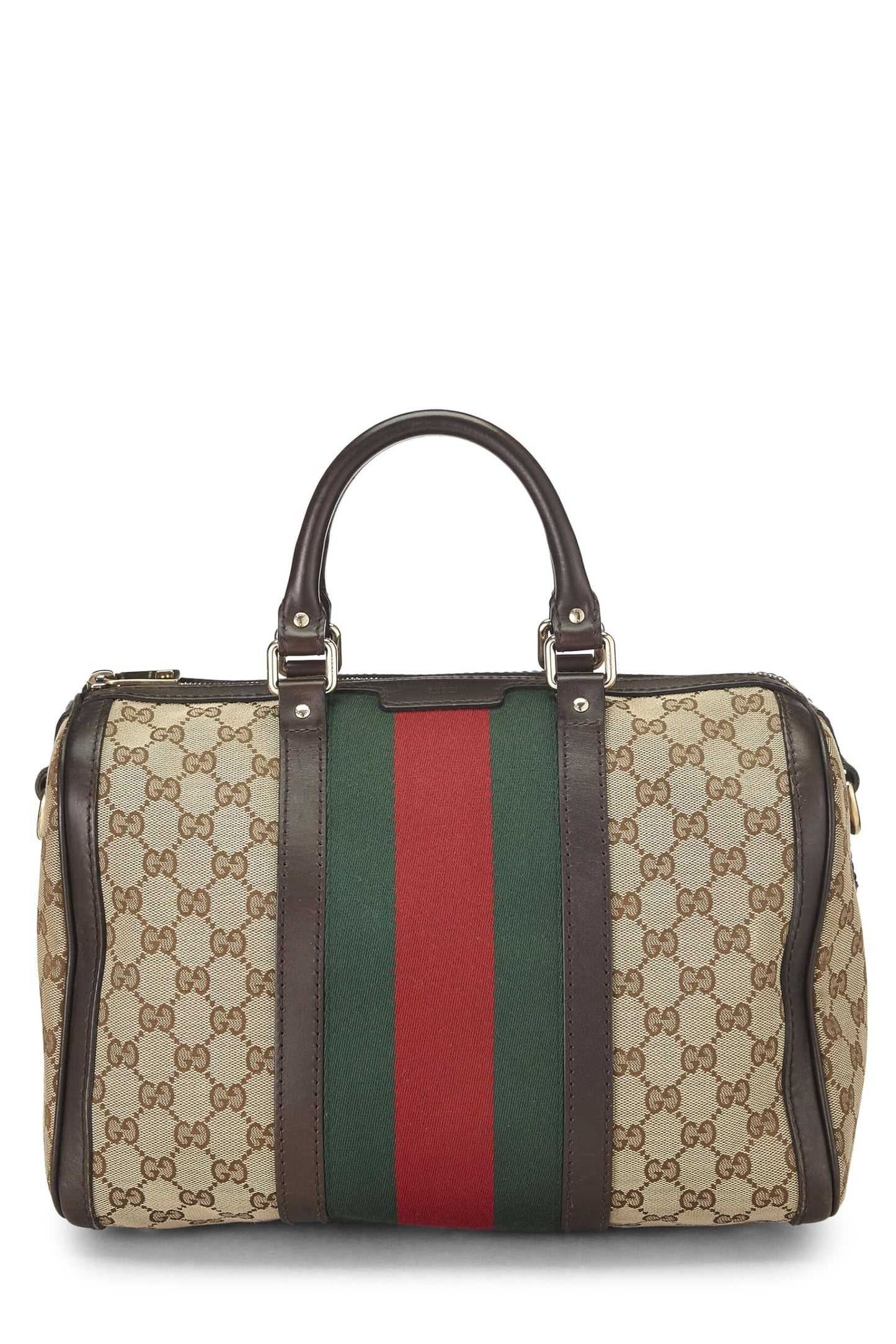 Gucci,  Original GG Canvas Web Boston Bag, Brown
