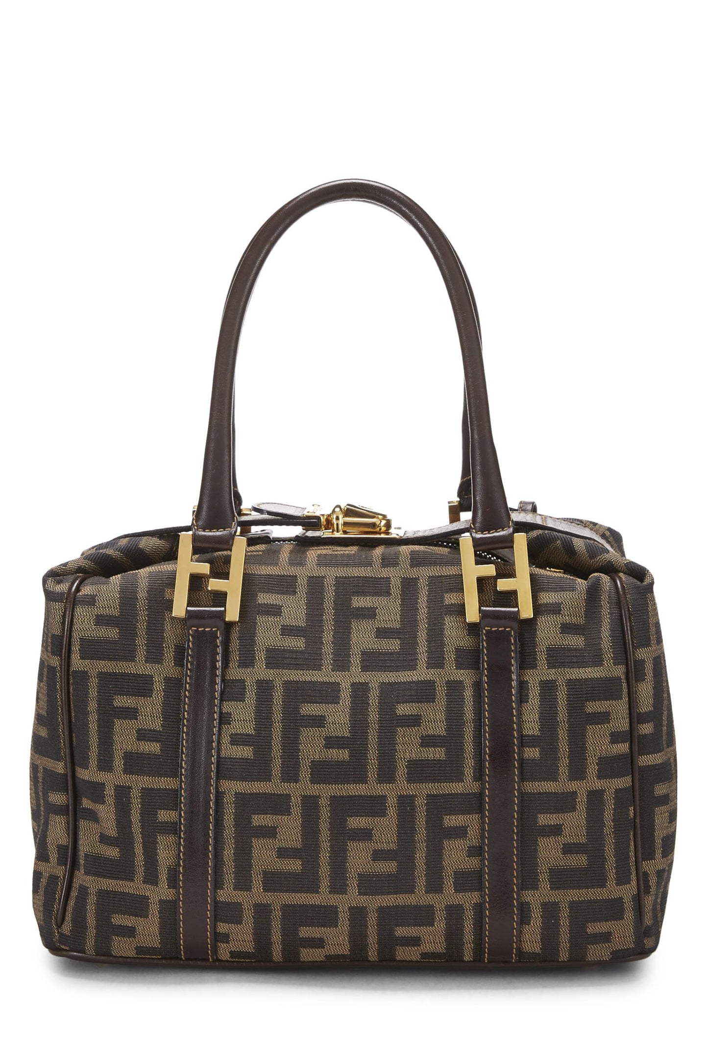 Fendi,  Brown Zucca Canvas Convertible Handbag Small, Brown