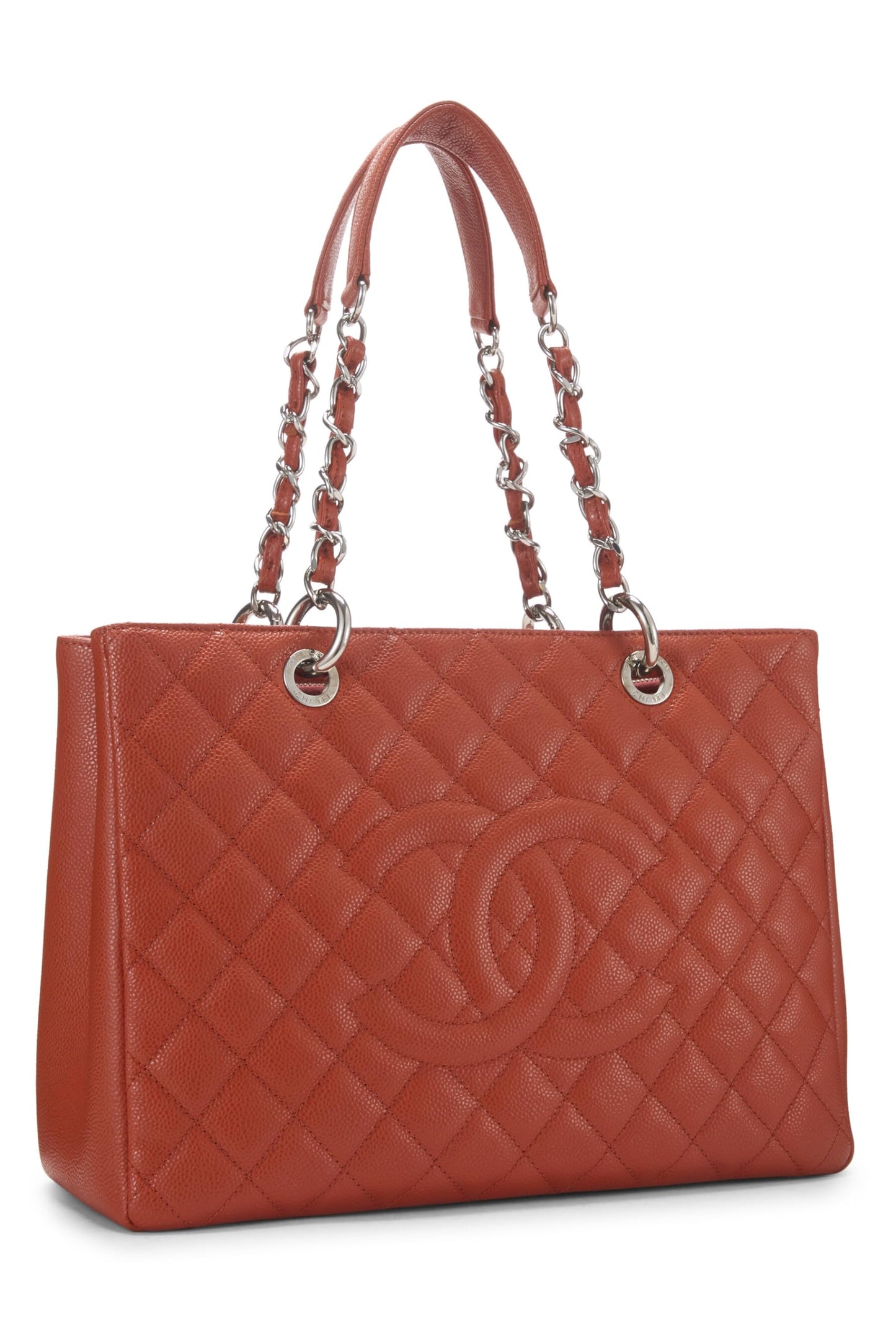 Chanel,  Orange Caviar Grand Shopping Tote (GST), Orange