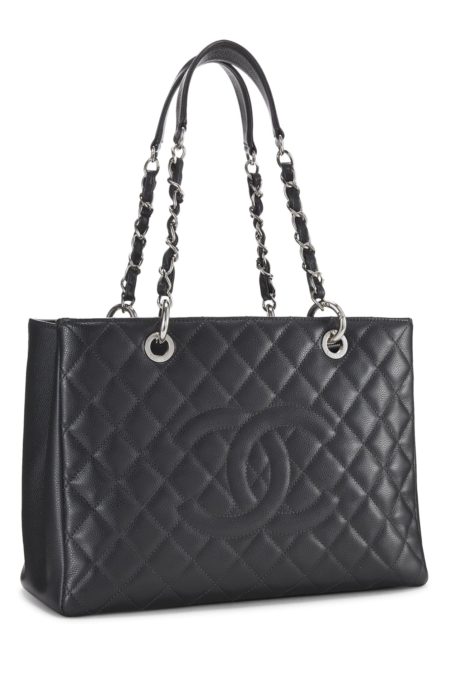 Chanel,  Grey Quilted Caviar Grand Shopping Tote (GST), Grey
