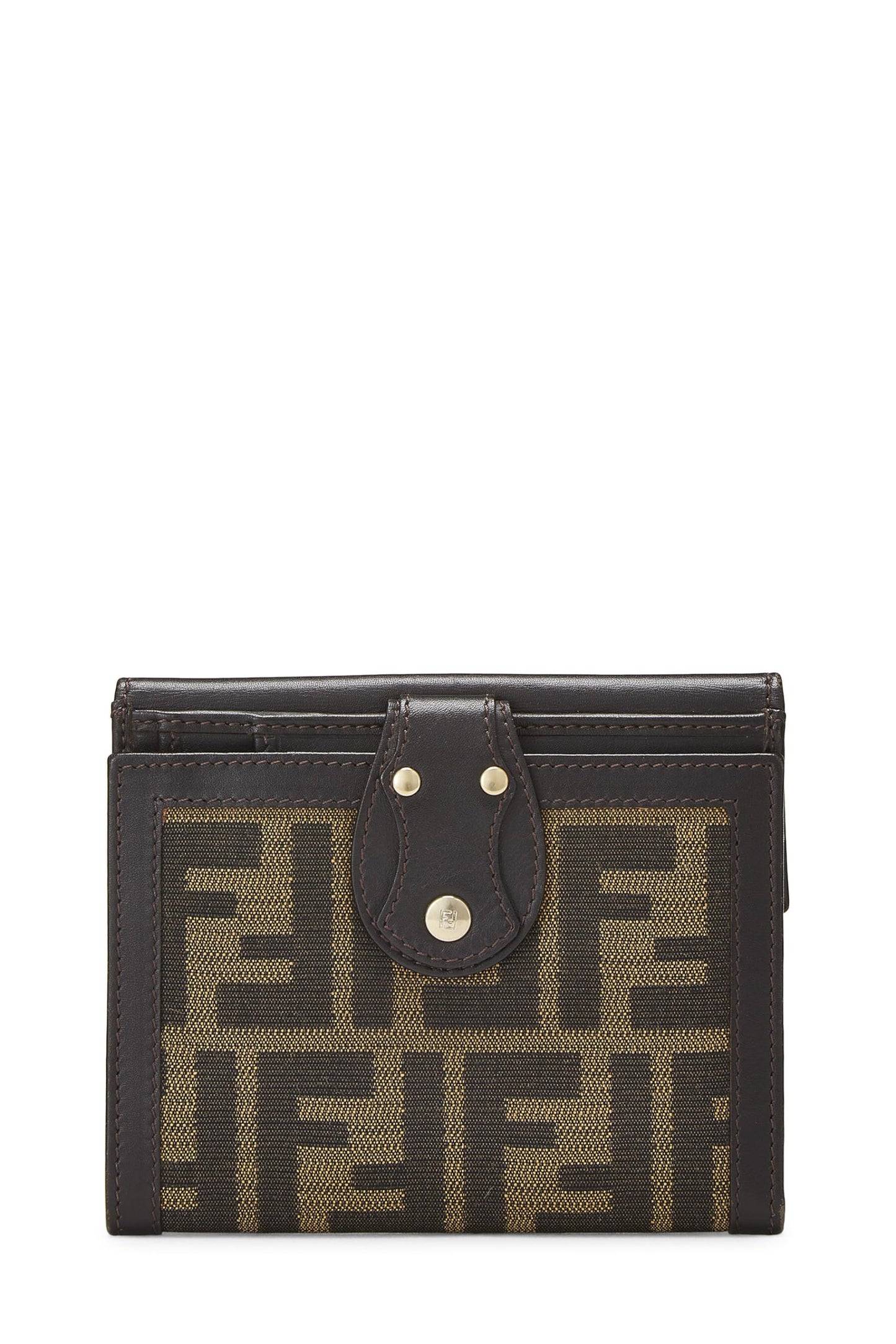 Fendi,  Brown Zucca Canvas Compact Wallet, Brown