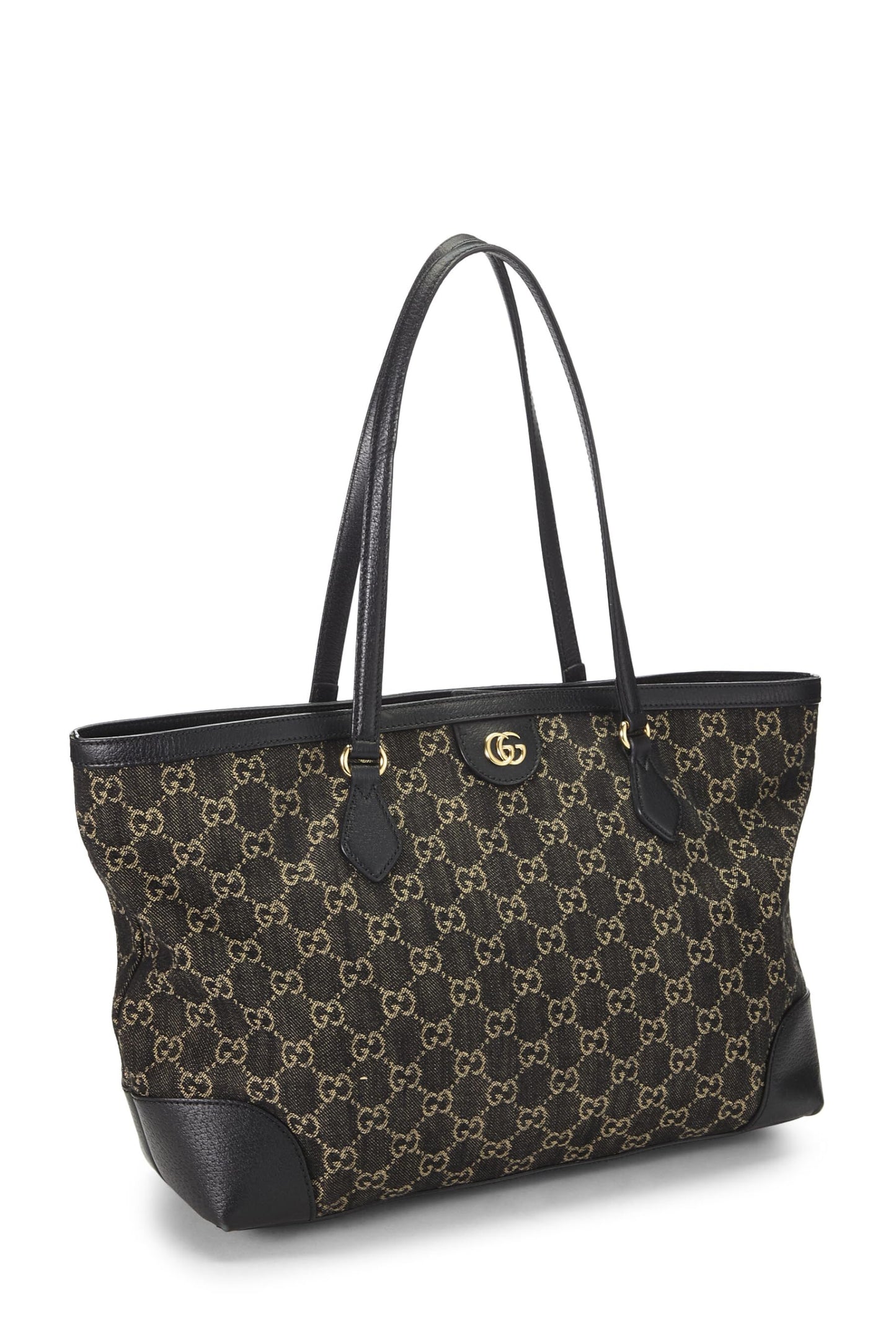 Gucci,  Black GG Denim Ophidia Tote Medium, Black