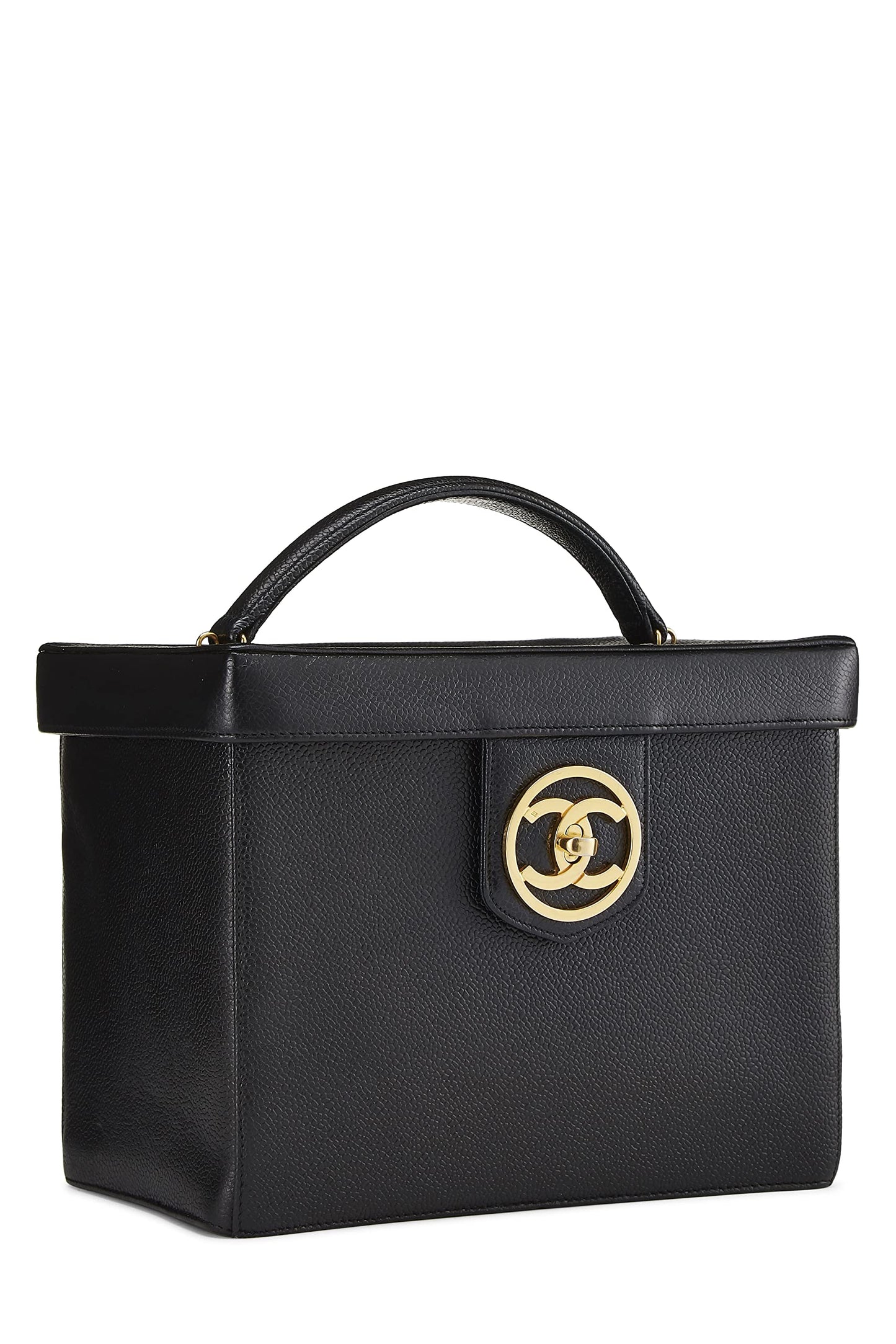 Chanel,  Black Caviar Circle 'CC' Vanity Large, Black