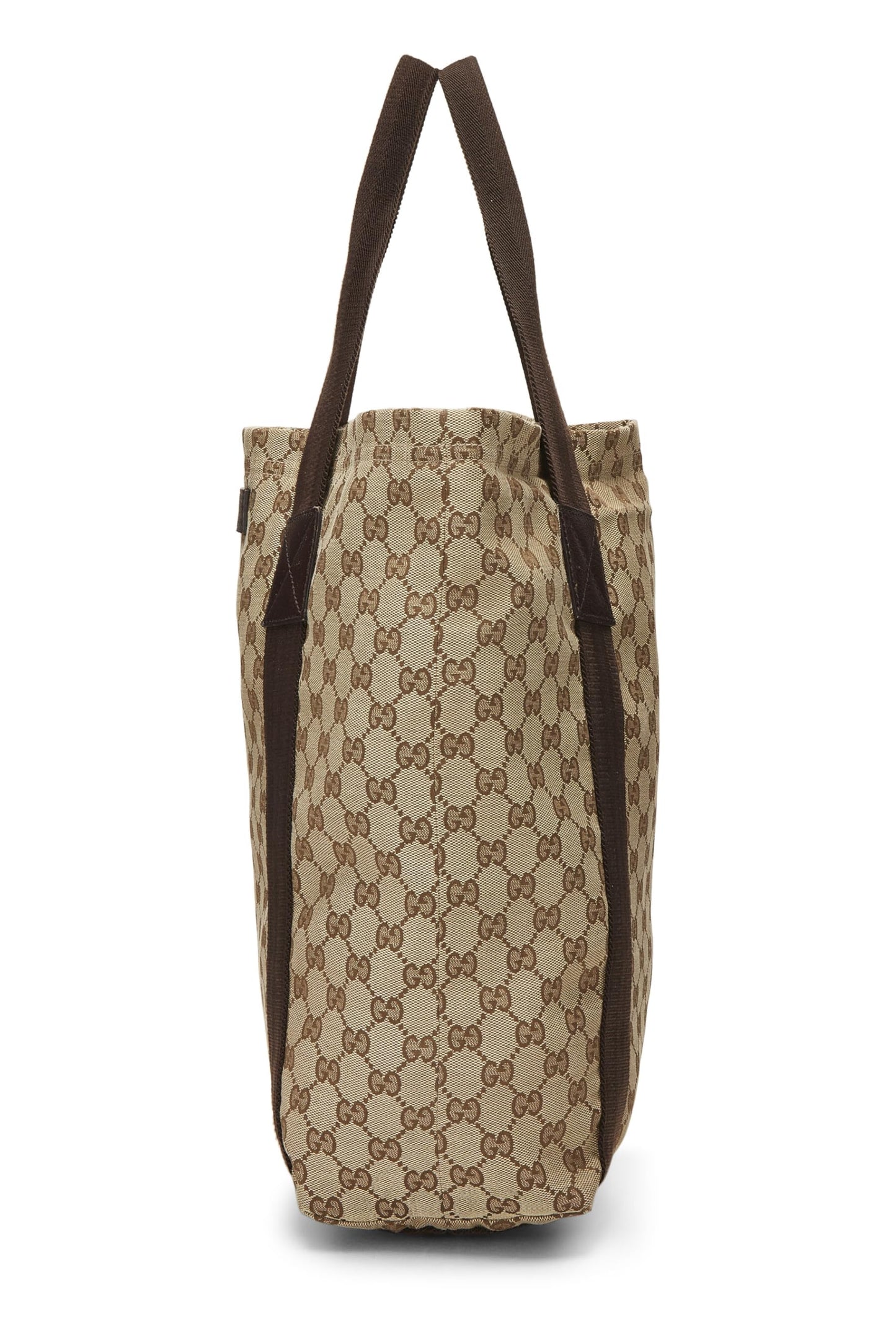 Gucci,  Original GG Canvas Flat Web Tote, Brown