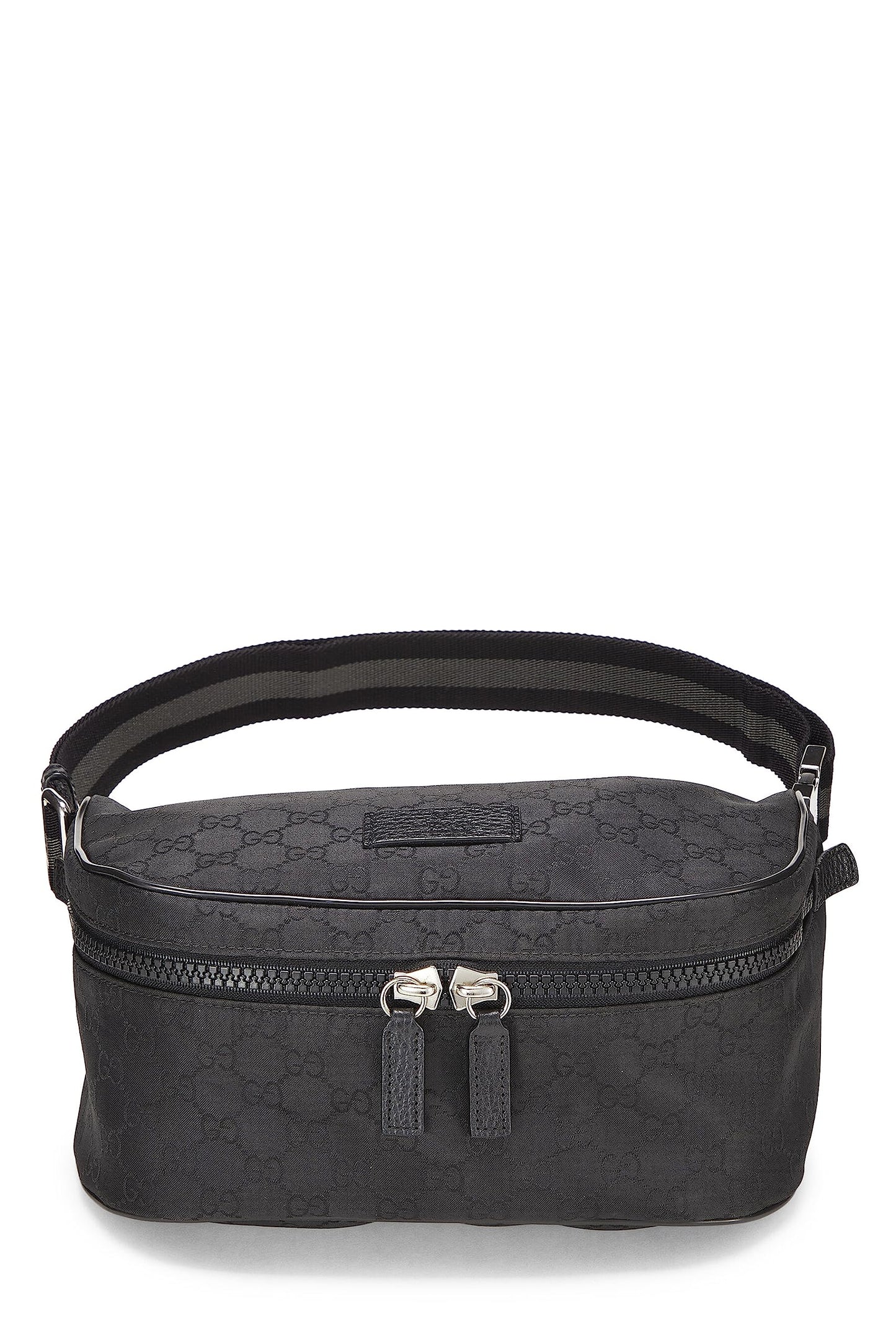 Gucci,  Black Nylon GG Waist Pouch, Black