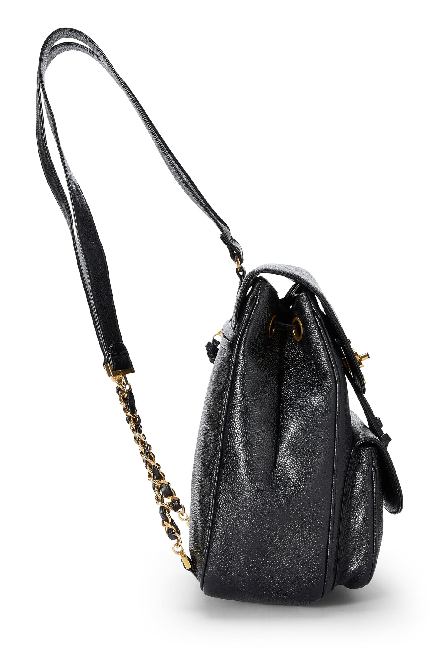 Chanel,  Black Caviar Backpack Medium, Black