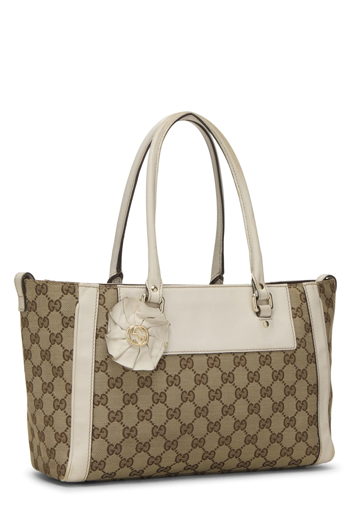 Gucci,  White Original GG Canvas Handbag, White