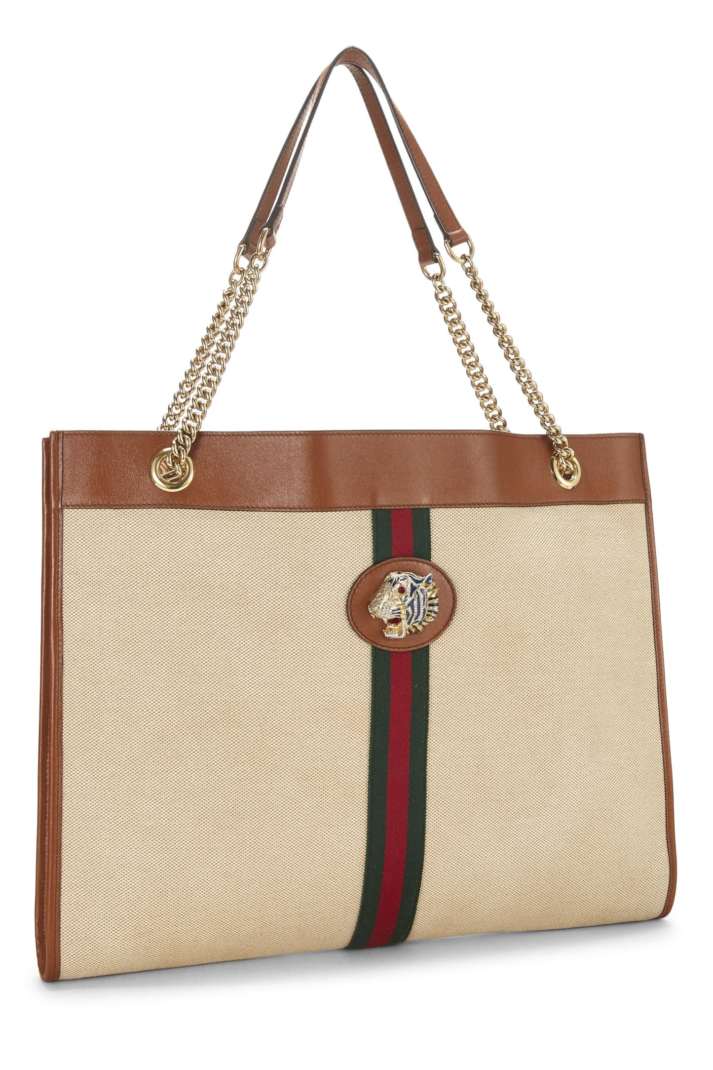 Gucci,  Brown Original GG Supreme Canvas Rajah Tote Large, Brown