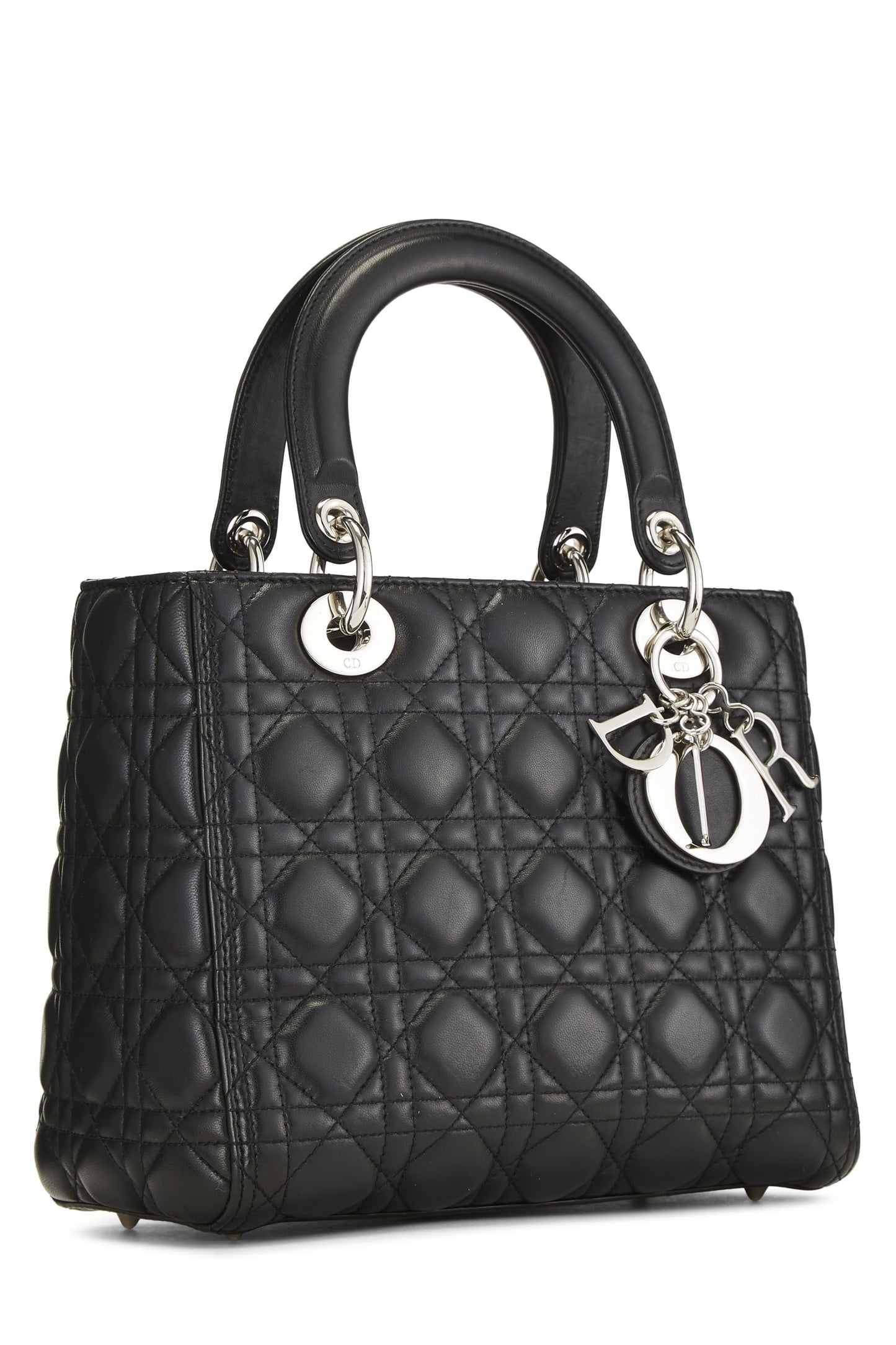 Dior,  Black Cannage Quilted Lambskin Lady Dior Medium, Black