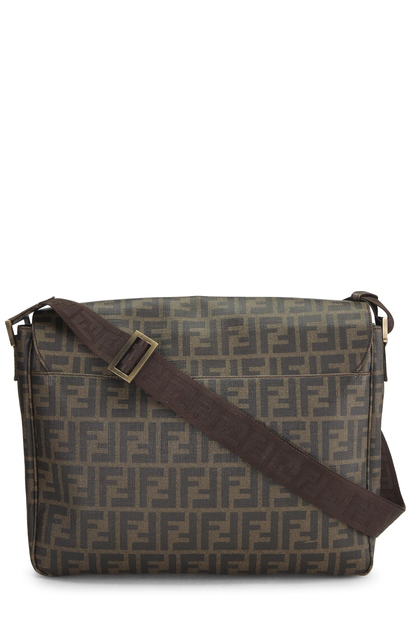 Fendi,  Brown Zucca Coated Canvas Messenger Large, Brown