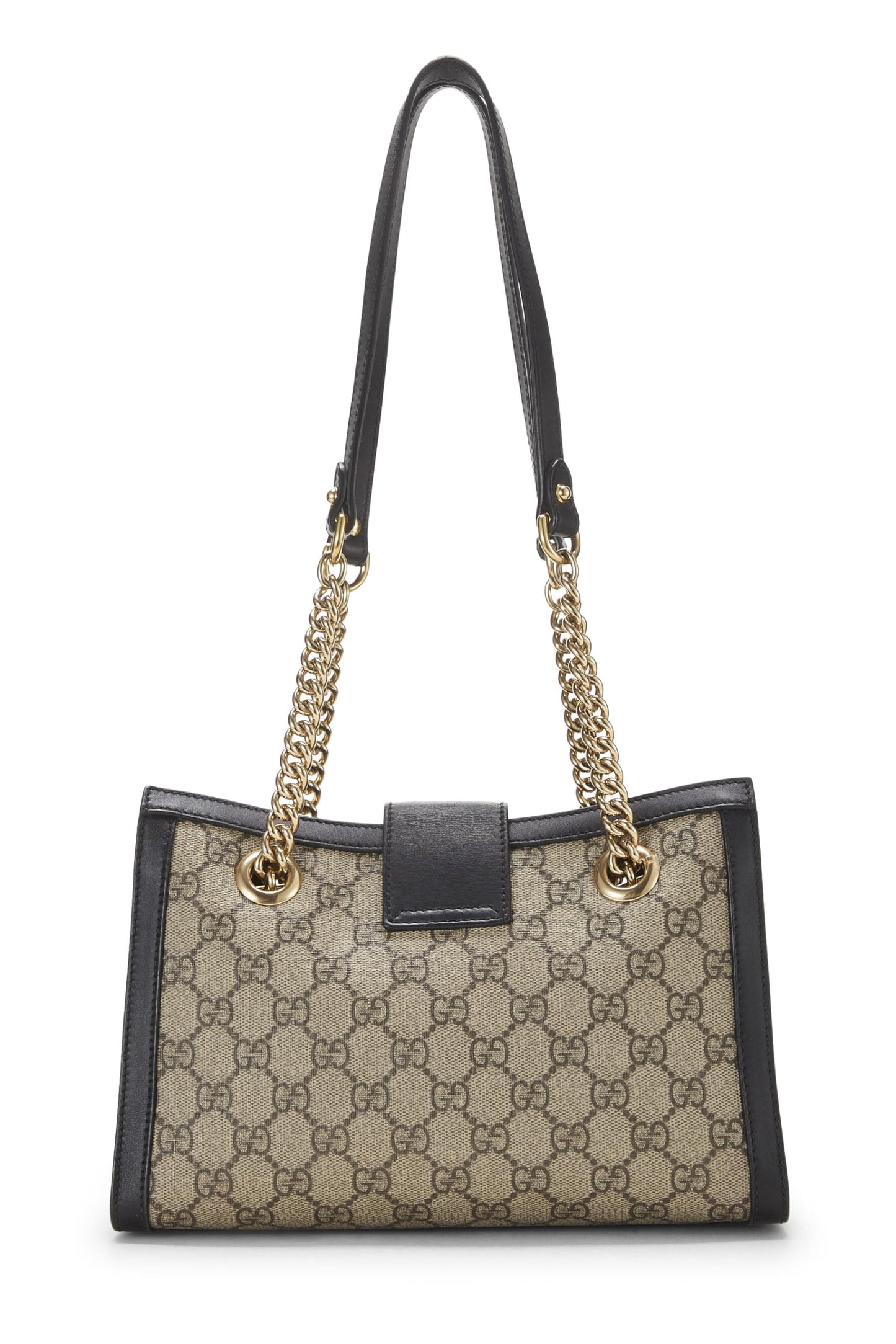 Gucci,  Black GG Supreme Padlock Tote Small, Black