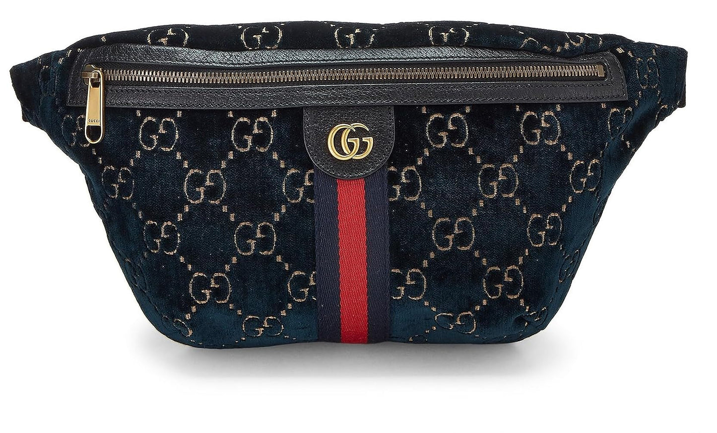 Gucci,  Navy GG Velvet Web Belt Bag, Navy
