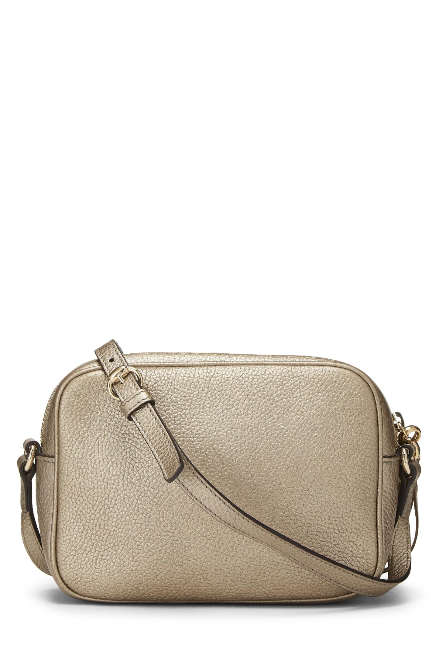 Gucci,  Gold Metallic Grained Leather Soho Disco, Gold
