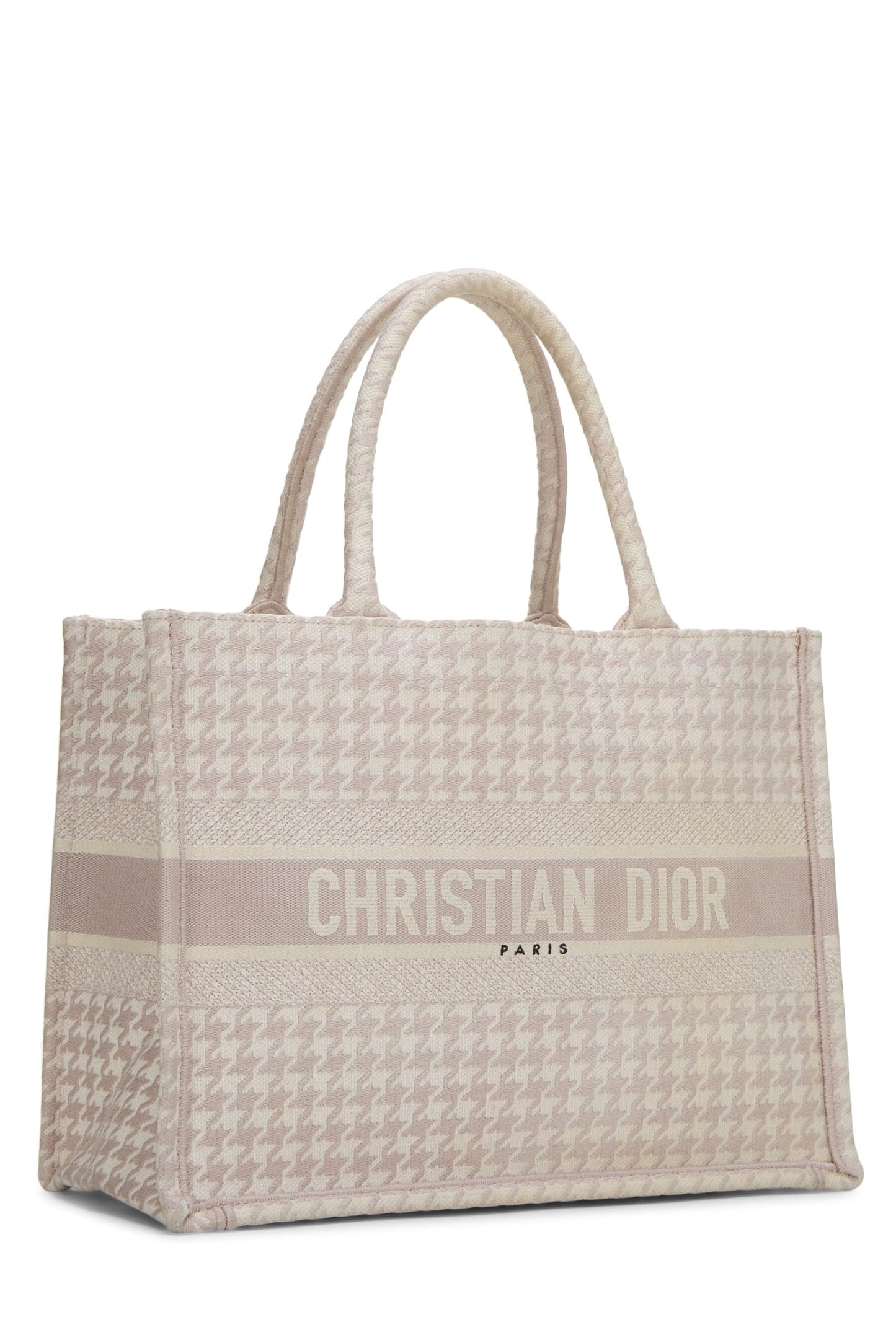 Dior,  Pink Canvas Houndstooth Book Tote Medium, Pink