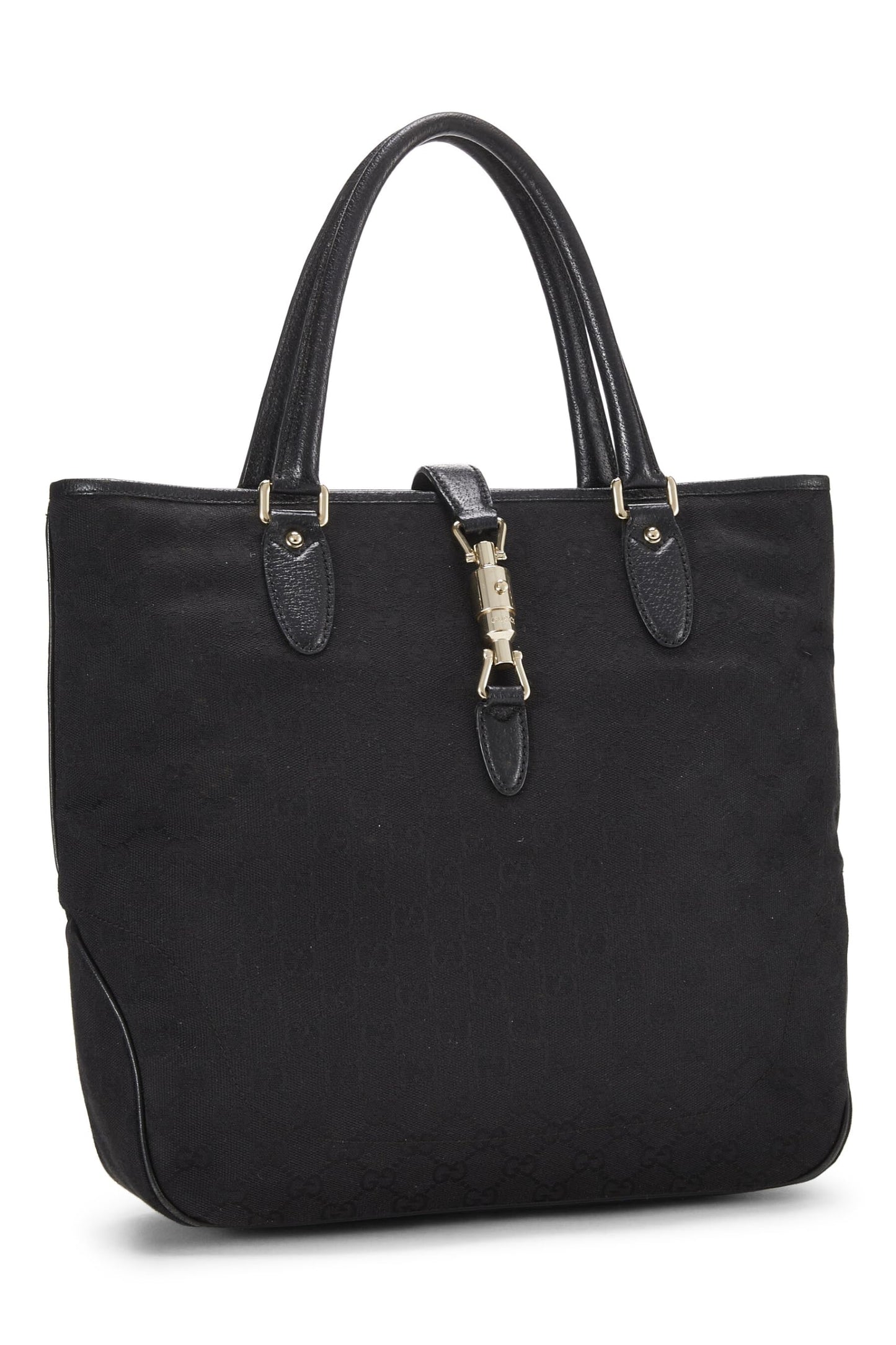 Gucci,  Black GG Canvas New Jackie Tote, Black