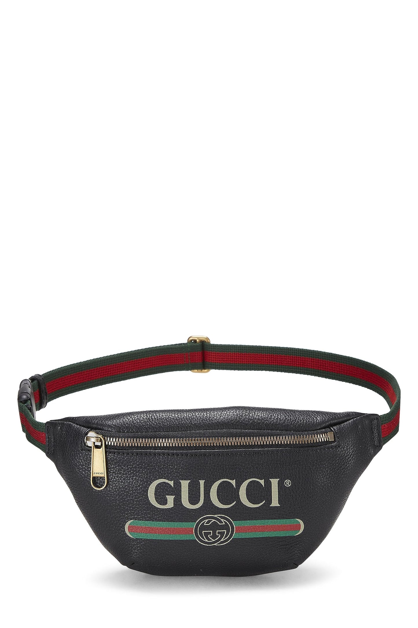 Gucci,  Black Leather Logo Belt Bag Small, Black