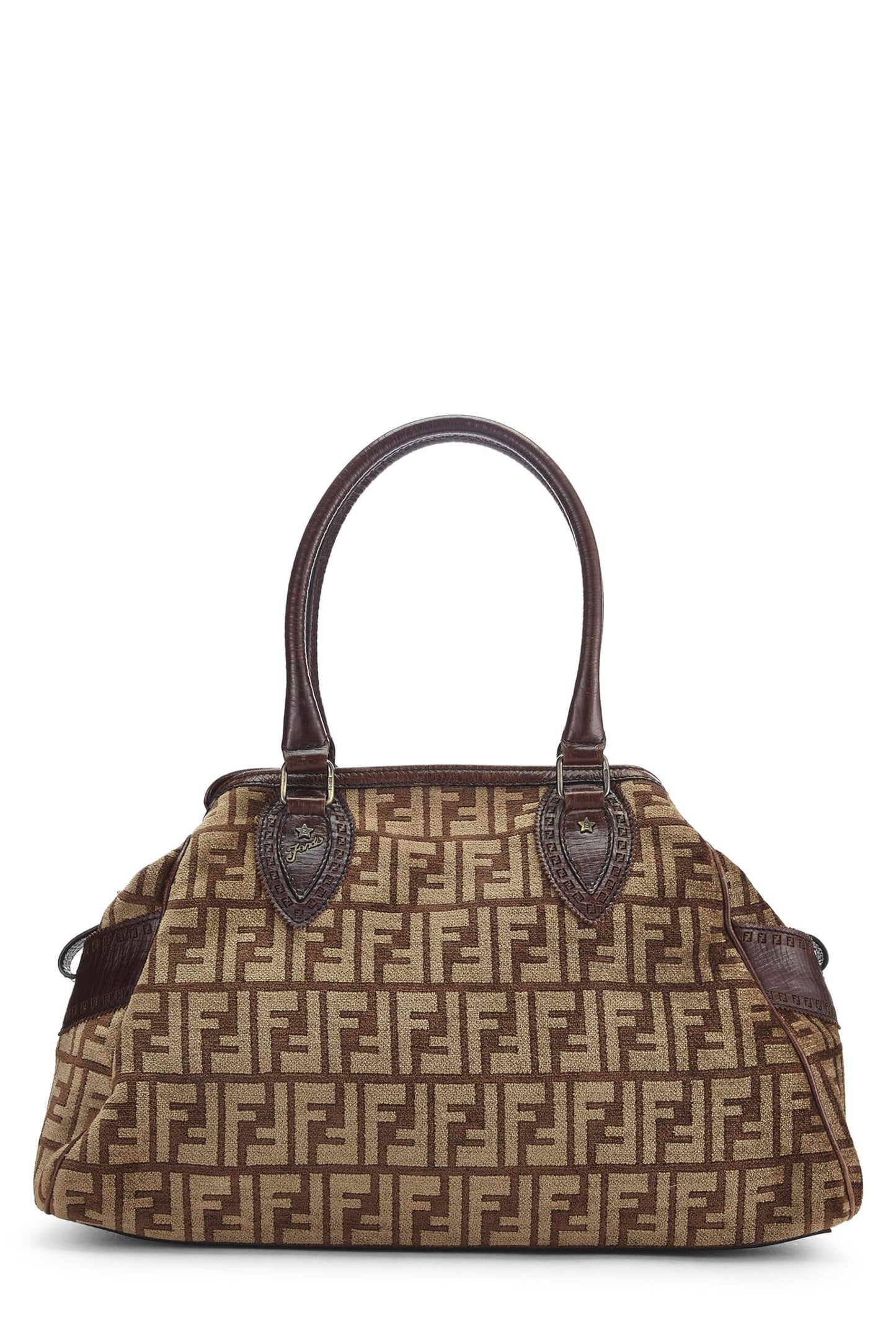 Fendi,  Brown Zucca Velour Bag Du Jour Medium, Brown