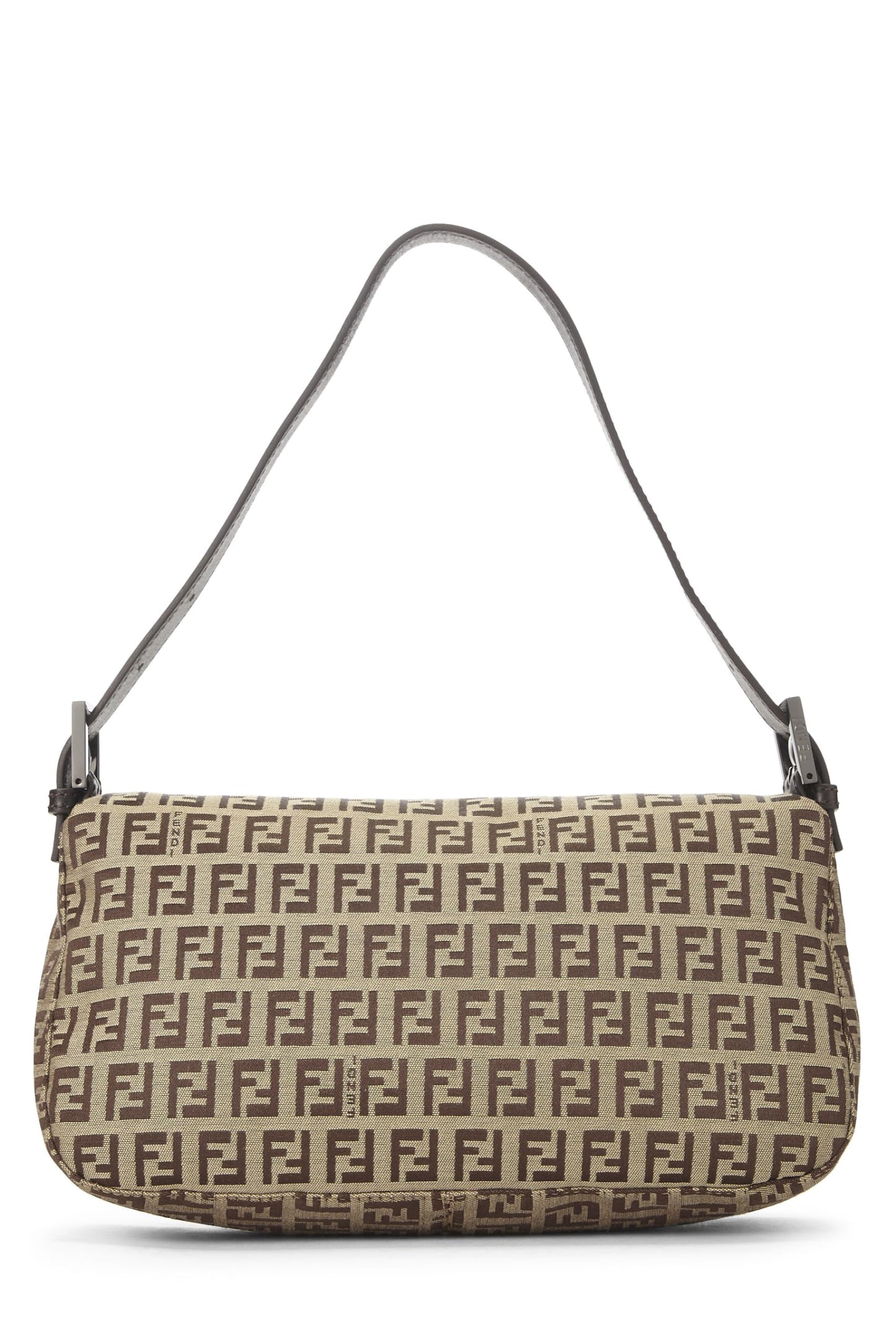Fendi,  Beige Zucchino Canvas Shoulder Bag, Brown