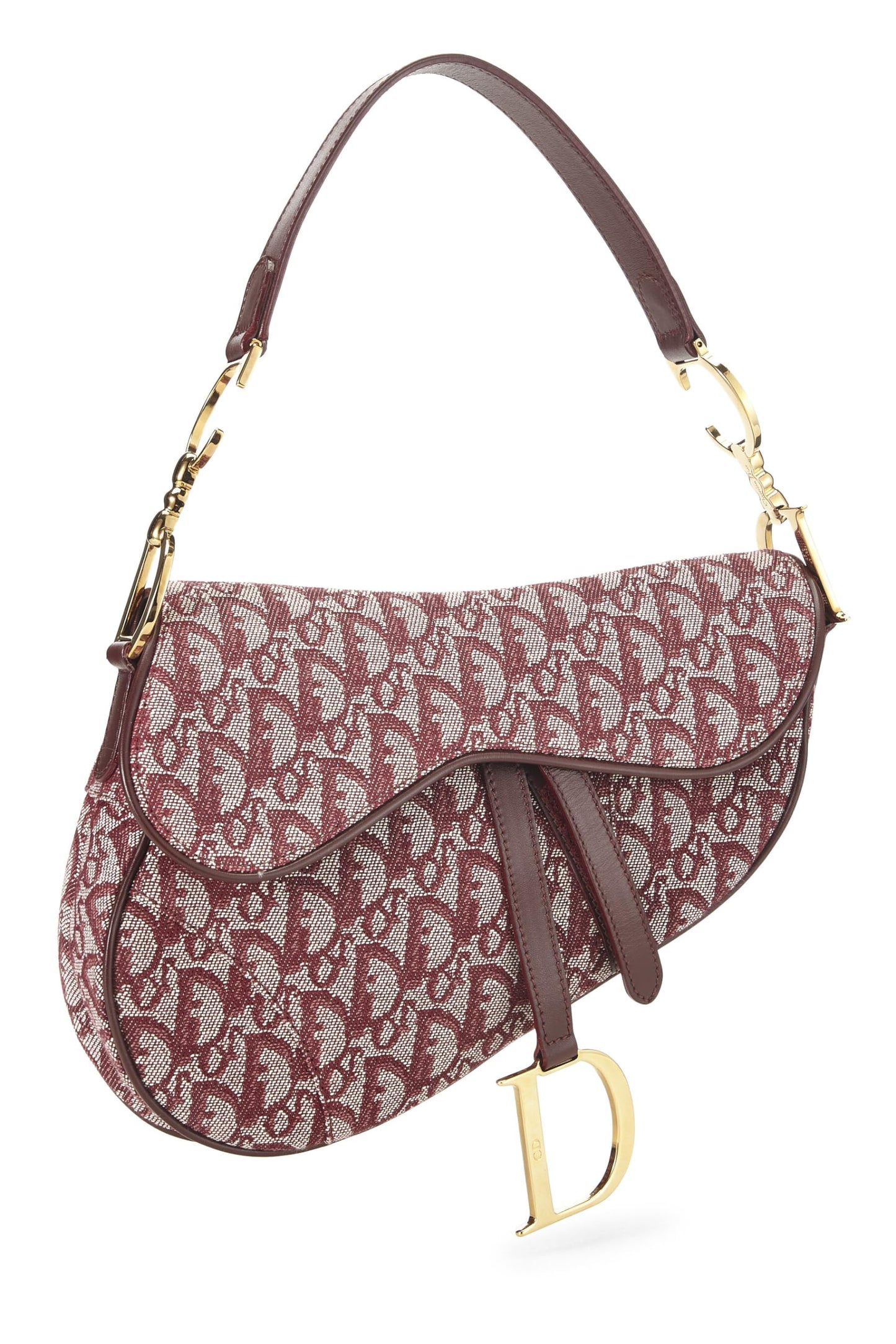 Dior,  Burgundy Trotter Canvas Saddle Bag, Burgundy