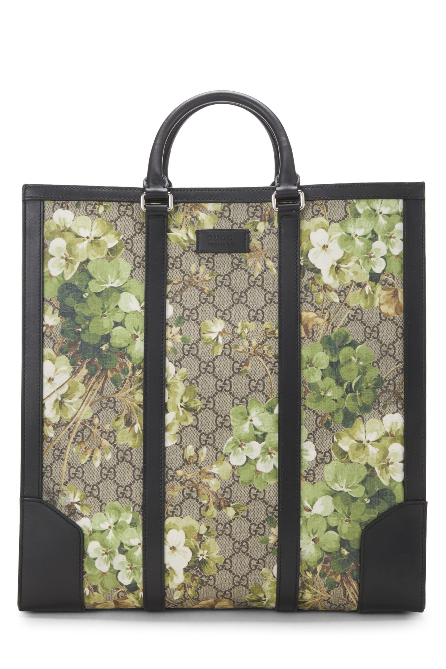Gucci,  Green GG Supreme Coated Canvas Blooms Tote Large, Green
