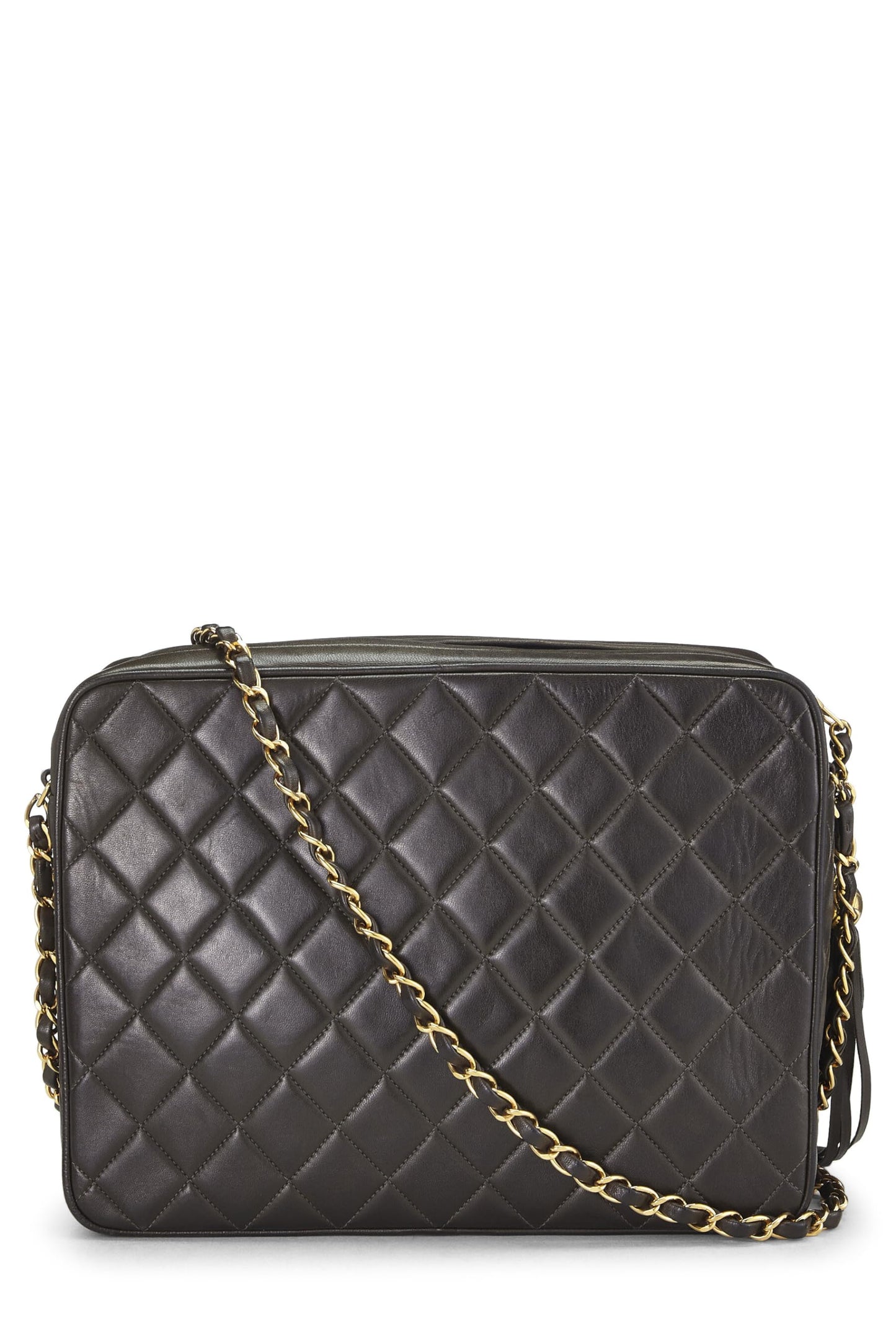 Chanel,  Green Quilted Lambskin Pocket Camera Bag Large, Green