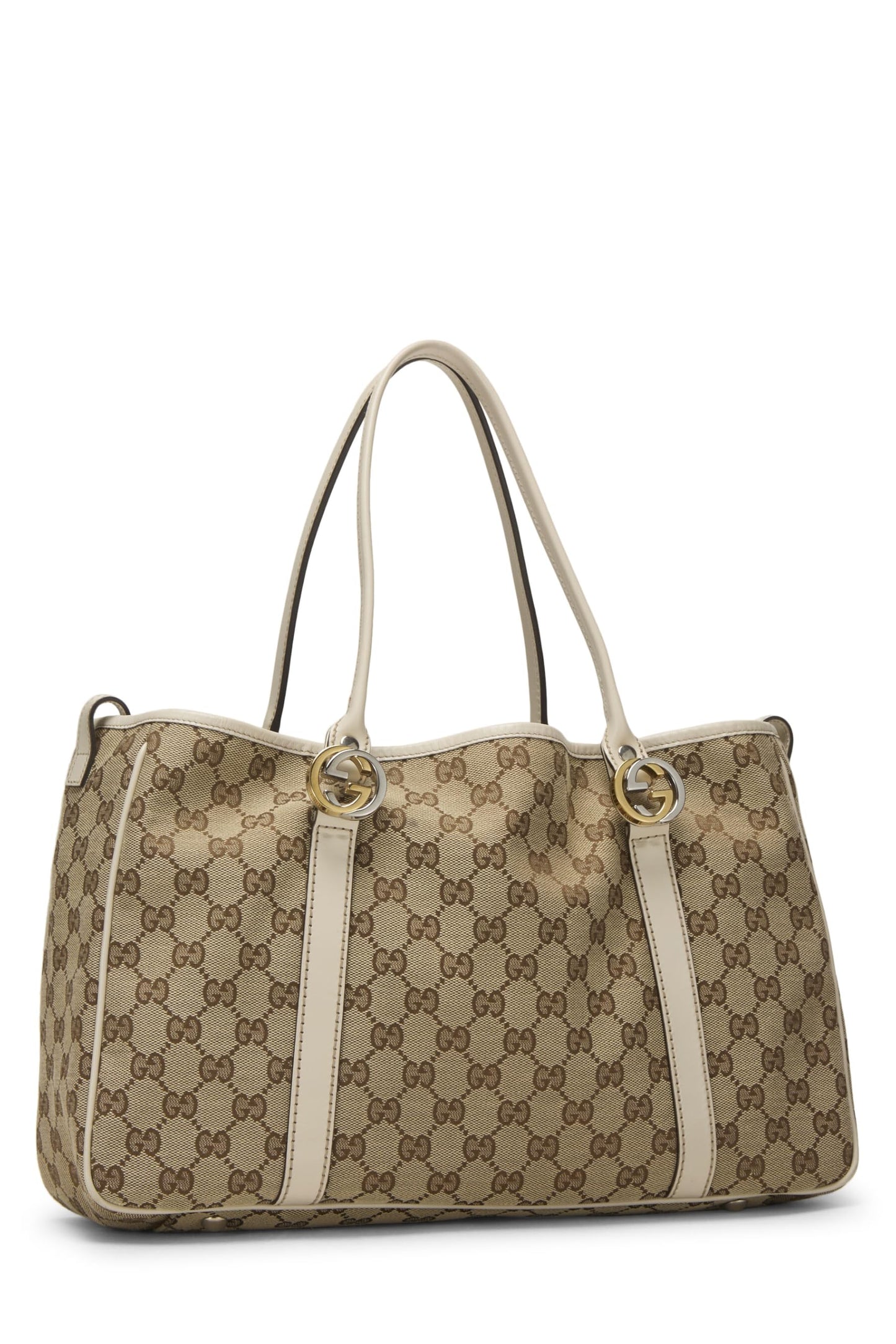 Gucci,  White Original GG Canvas Twins Tote, White