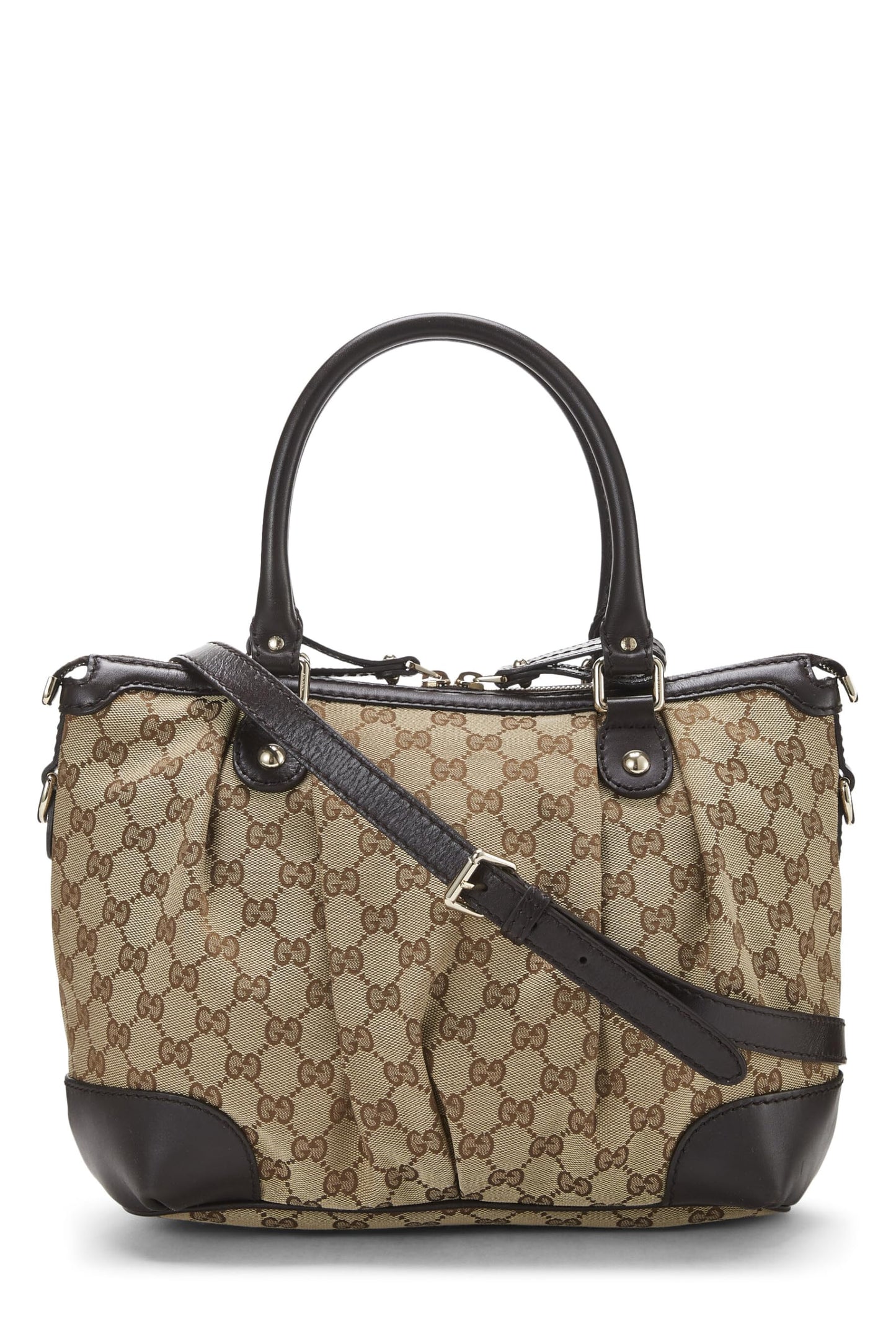 Gucci,  Brown Original GG Canvas Sukey Zip Handbag Medium, Brown