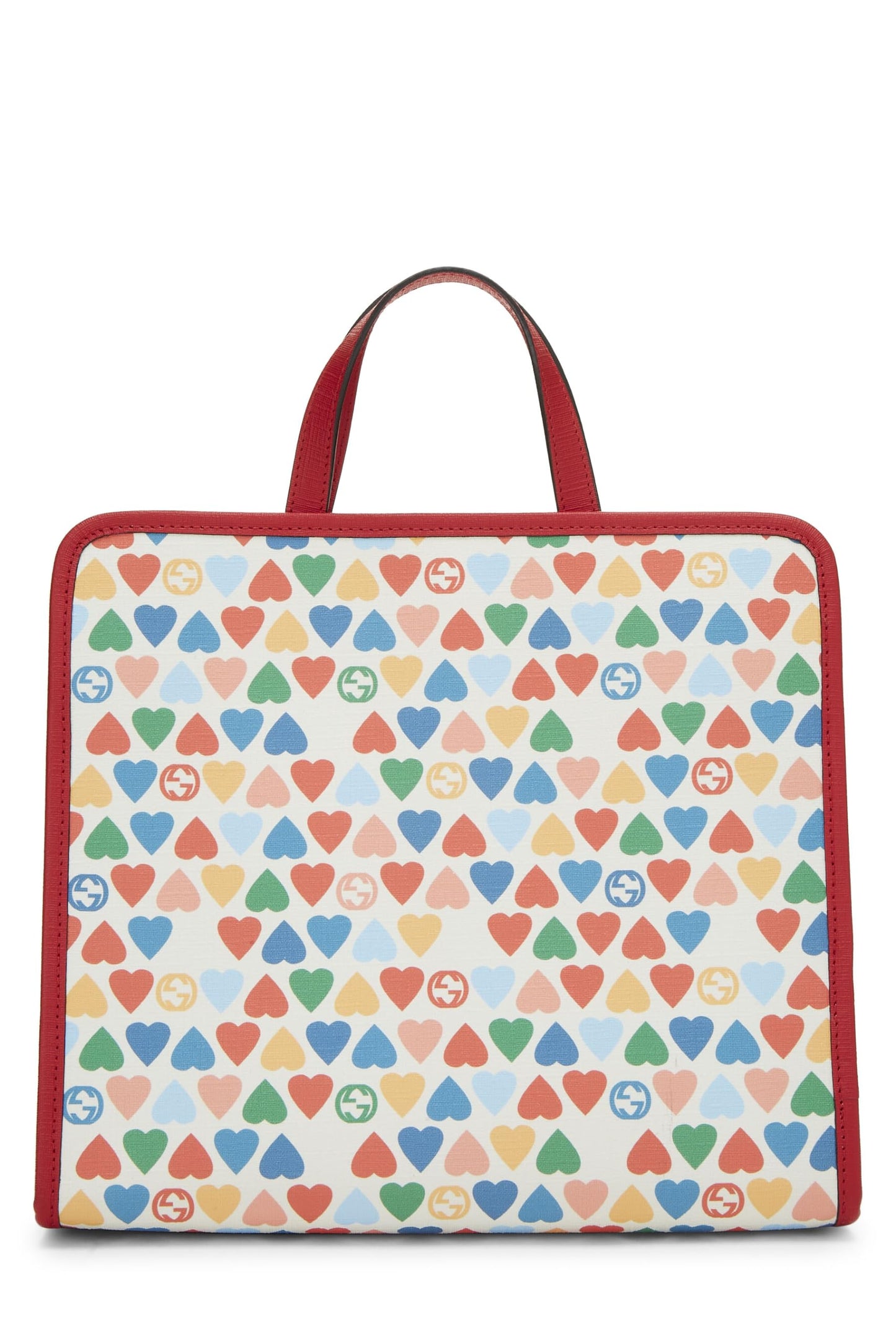 Gucci,  Multicolored Heart Coated Canvas Kids Tote, Multi