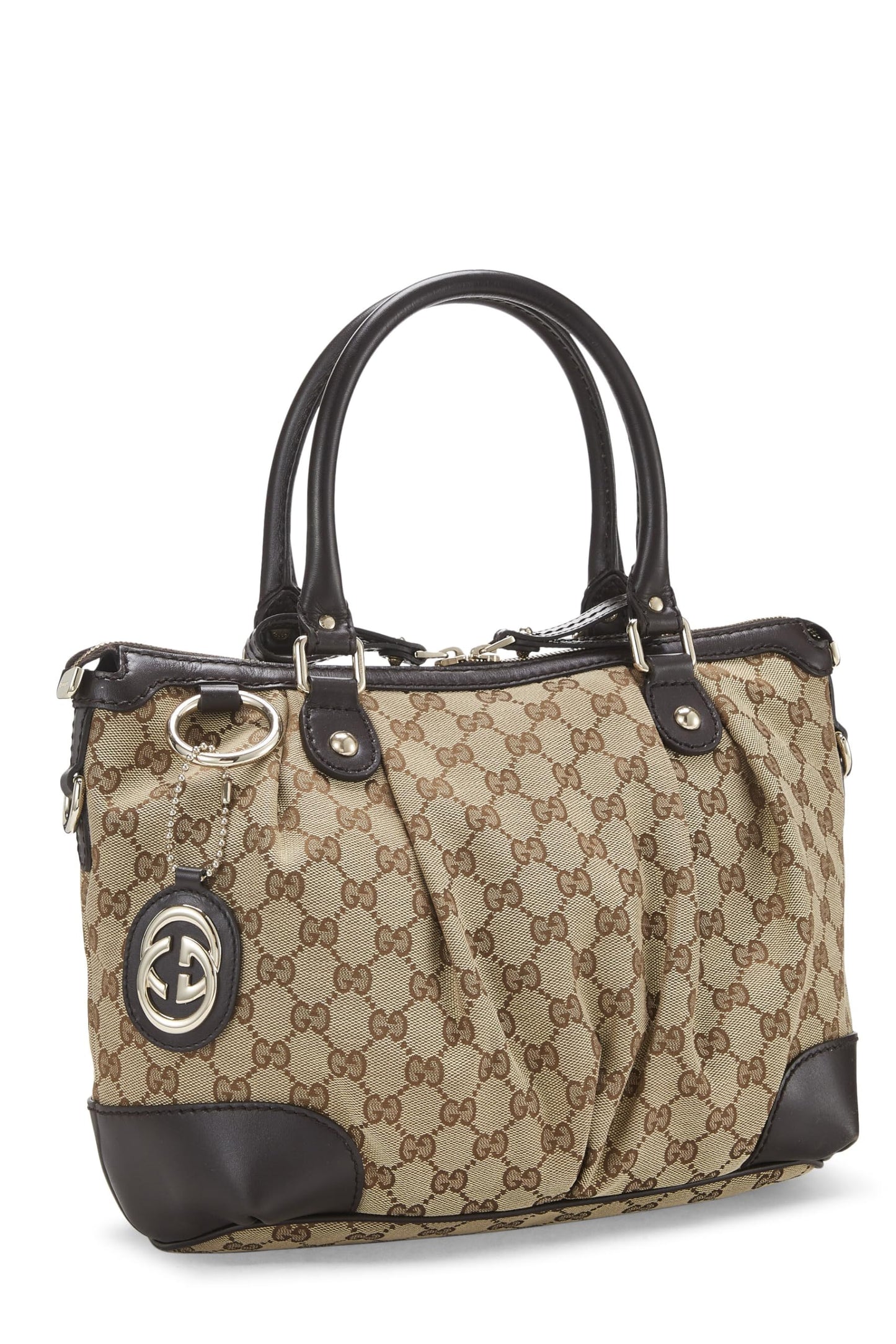 Gucci,  Brown Original GG Canvas Sukey Zip Handbag Medium, Brown