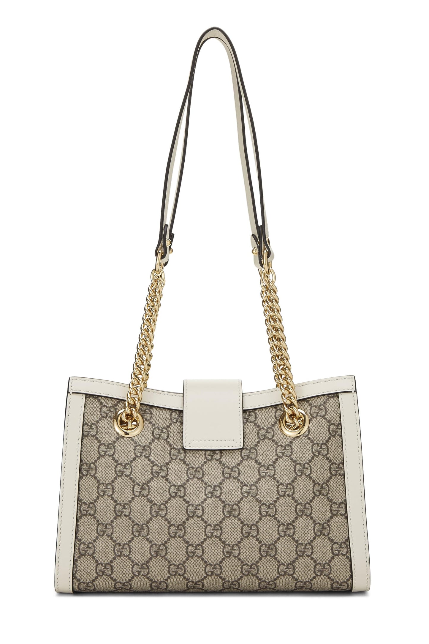 Gucci,  Ivory GG Supreme Canvas Padlock Tote Small, White