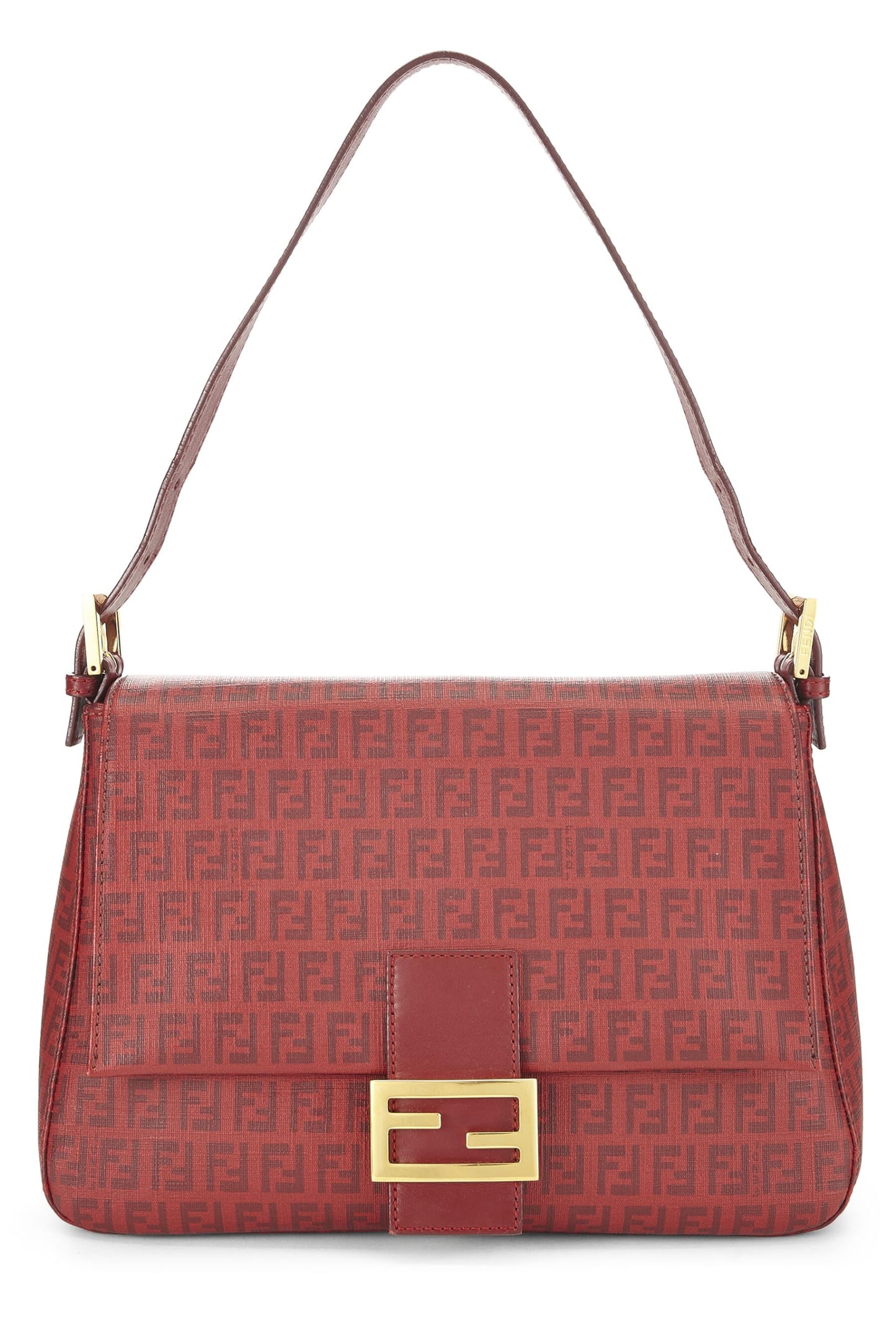 Fendi,  Red Zucchino Coated Canvas Mama, Red