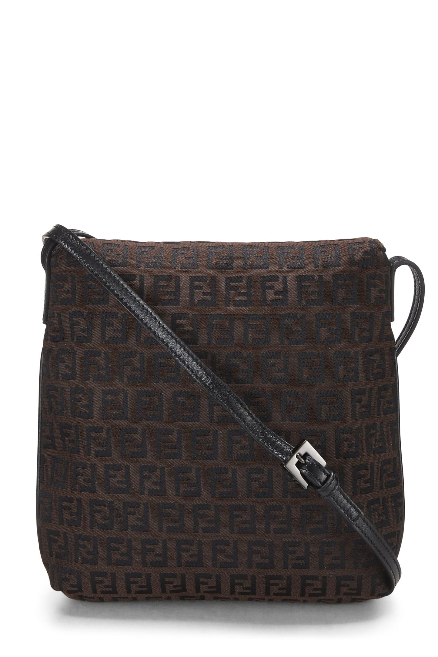 Fendi,  Brown Zucchino Canvas Tube Messenger Small, Brown
