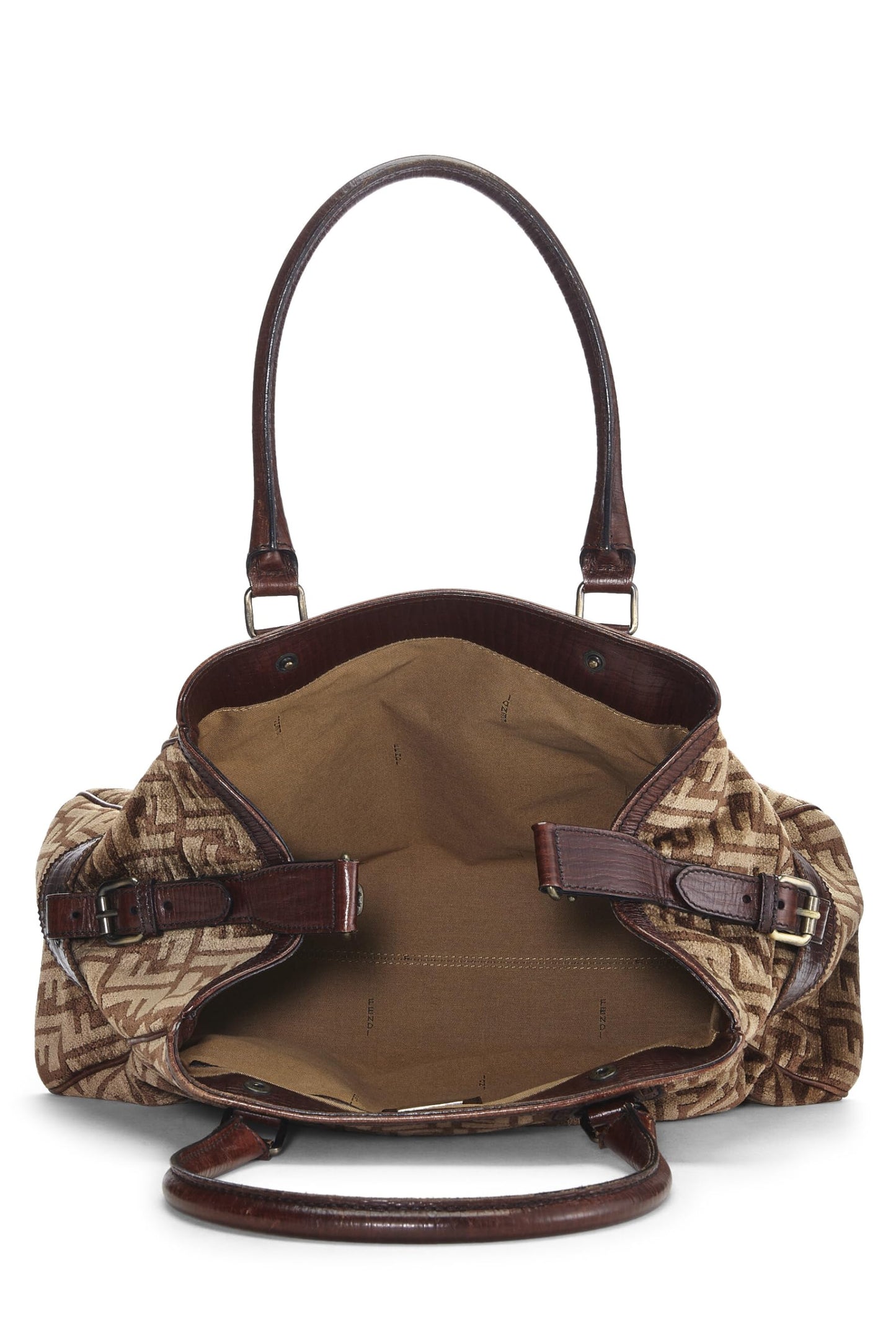 Fendi,  Brown Zucca Velour Bag Du Jour Medium, Brown
