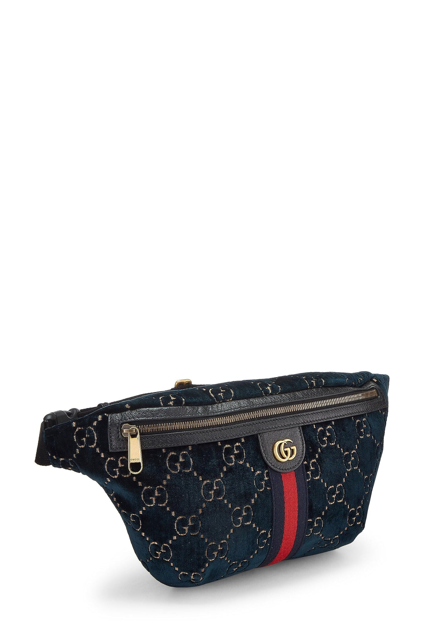 Gucci,  Navy GG Velvet Web Belt Bag, Navy