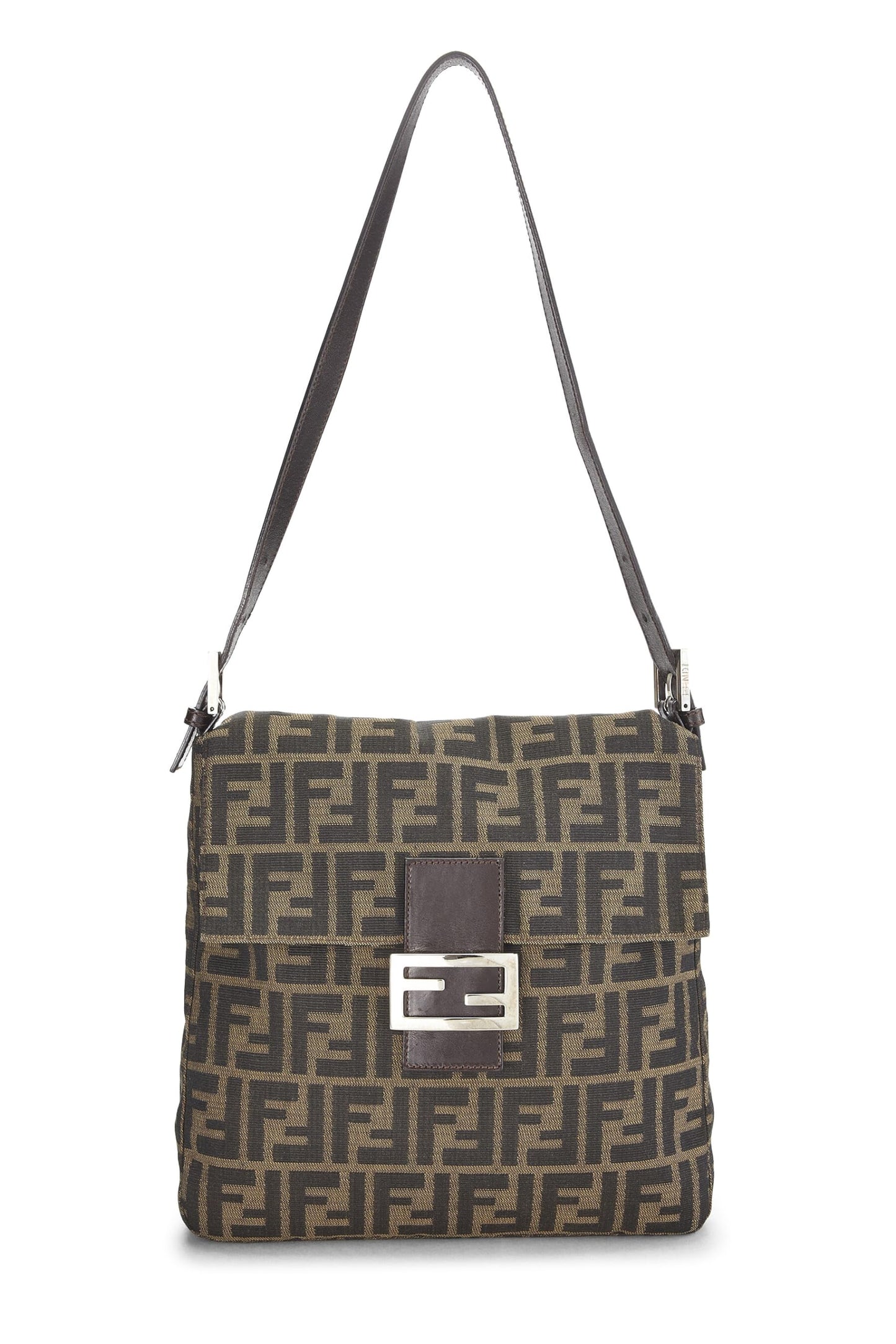 Fendi,  Brown Zucca Canvas Shoulder Bag, Brown