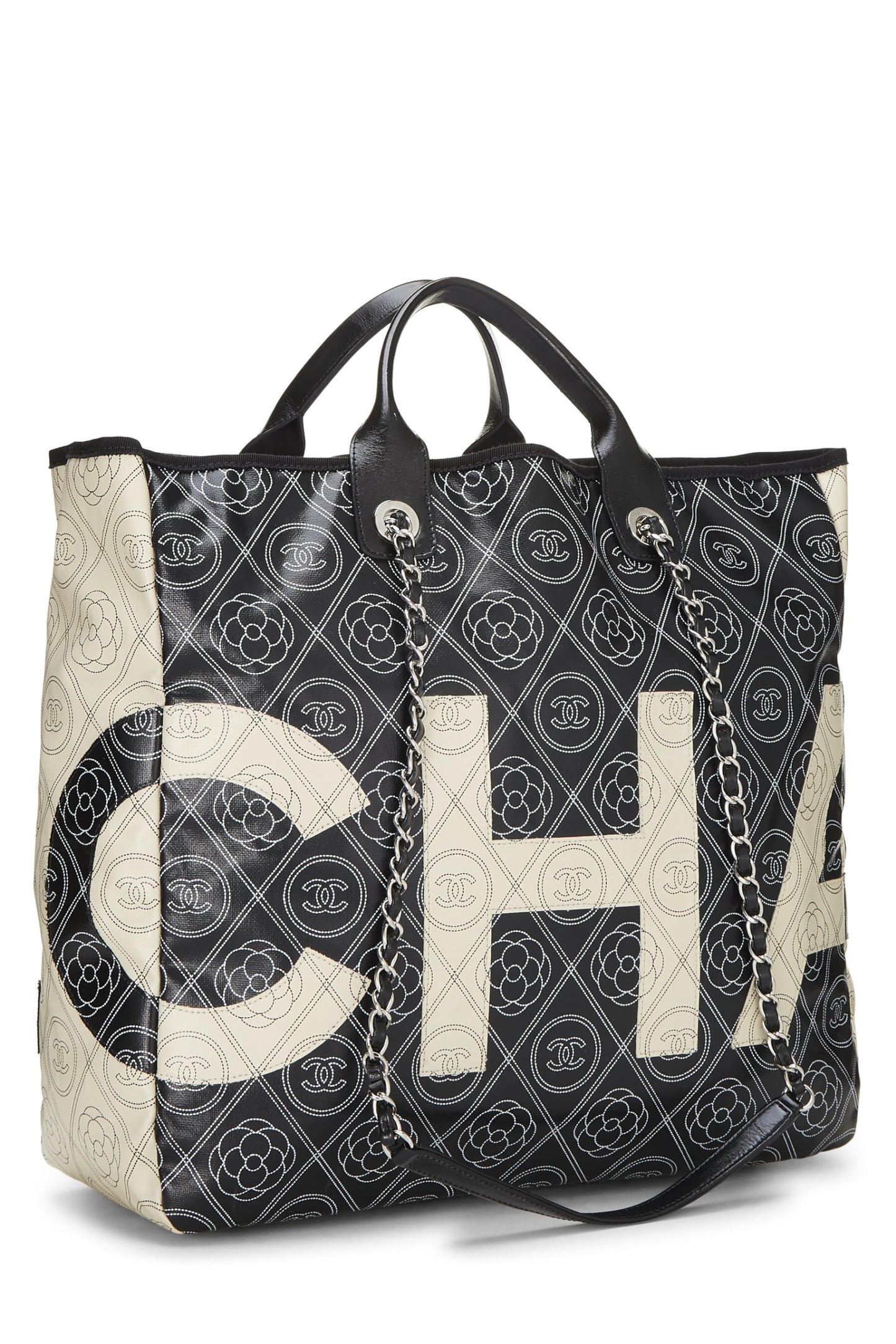 Chanel,  Black 'CC' Camellia Tote Medium, Black