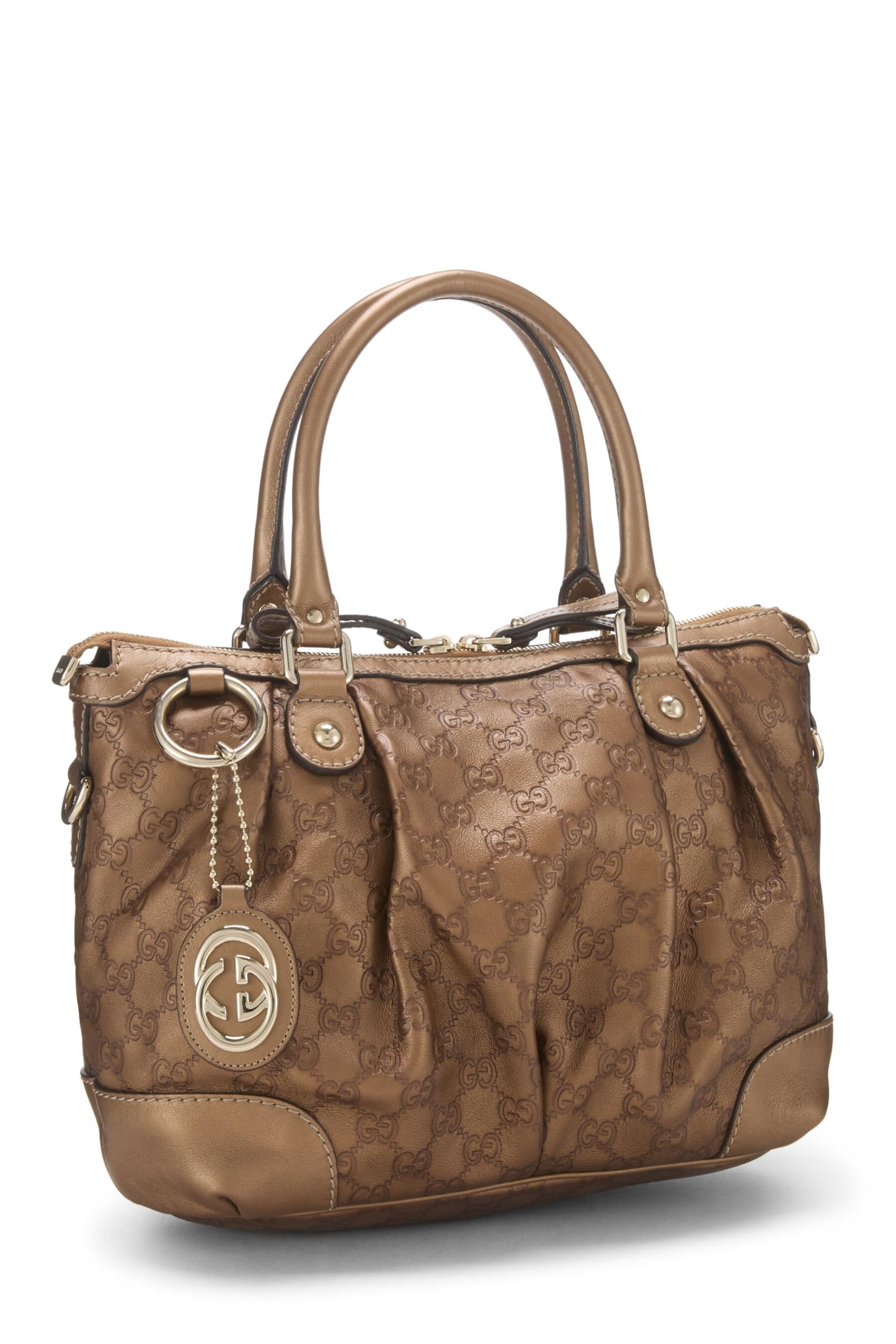 Gucci,  Bronze Guccissima Sukey Handbag Large, Brown