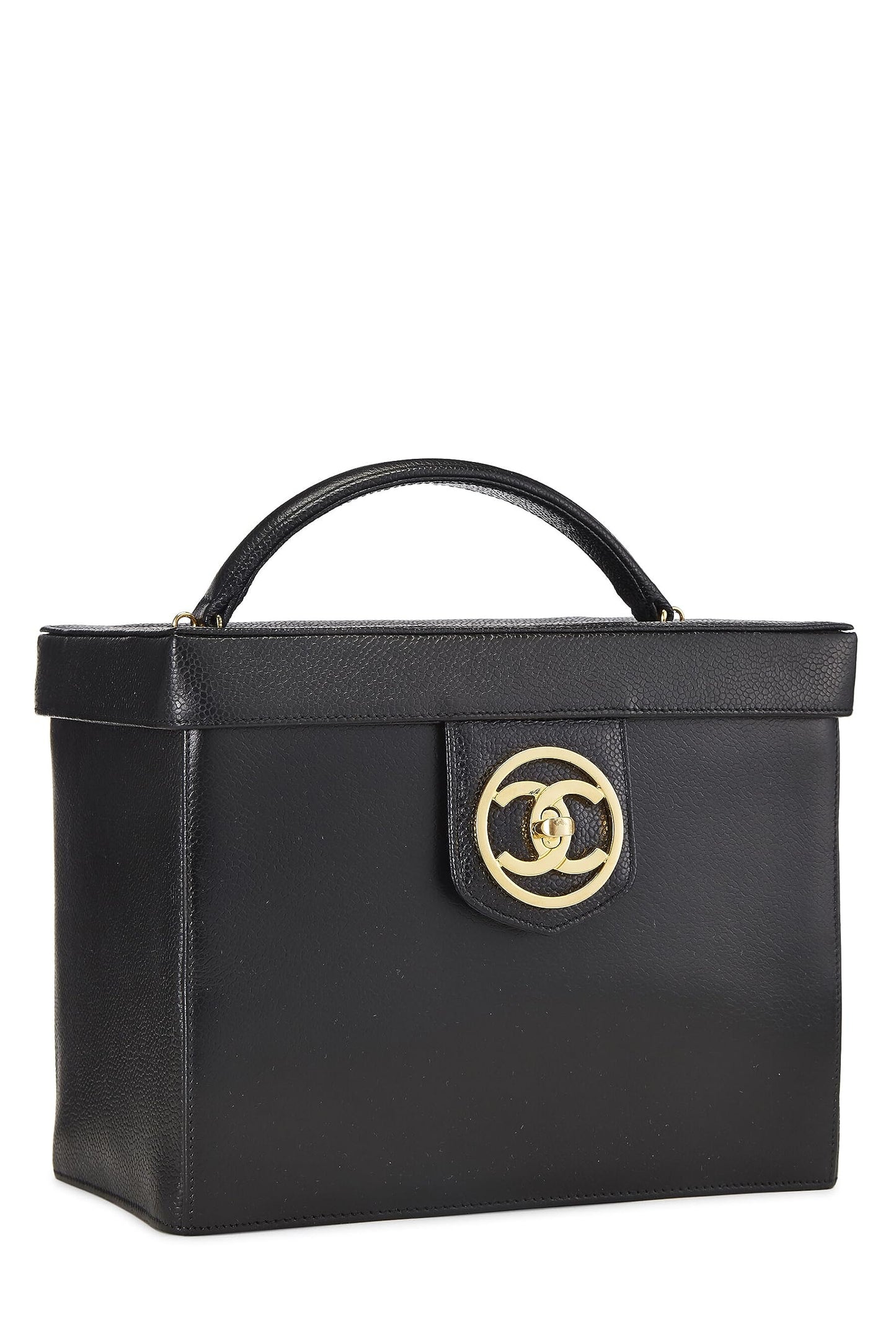 Chanel,  Black Caviar Circle 'CC' Vanity Large, Black