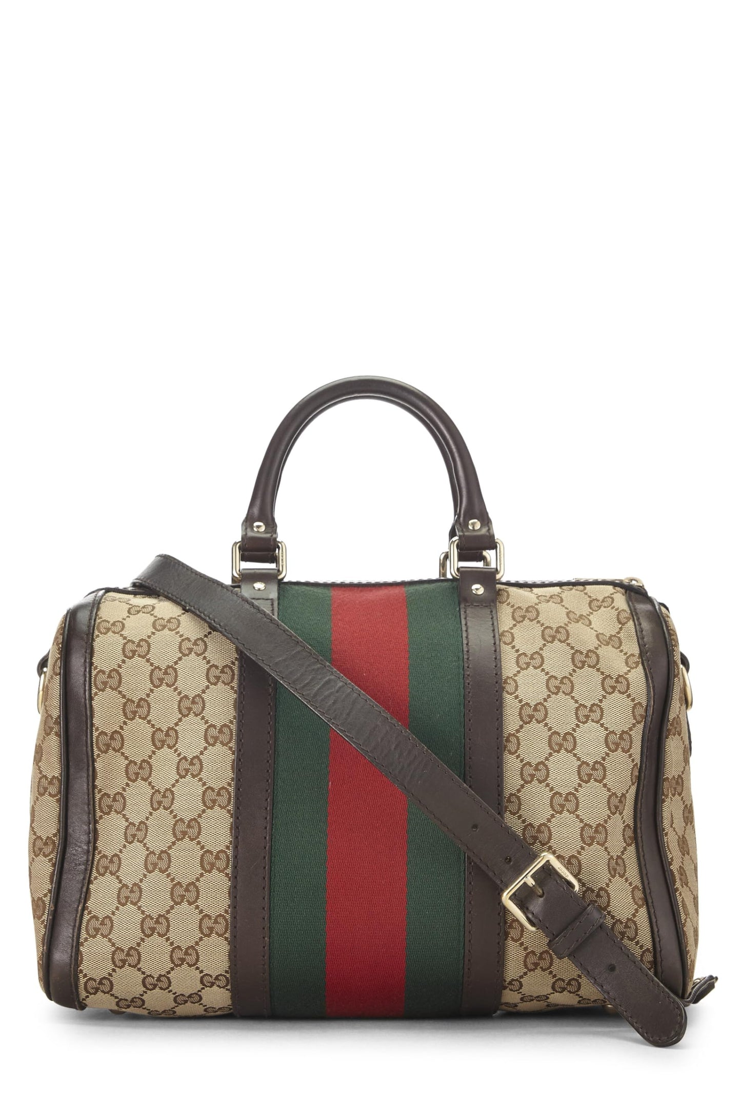 Gucci,  Original GG Canvas Web Boston Bag, Brown