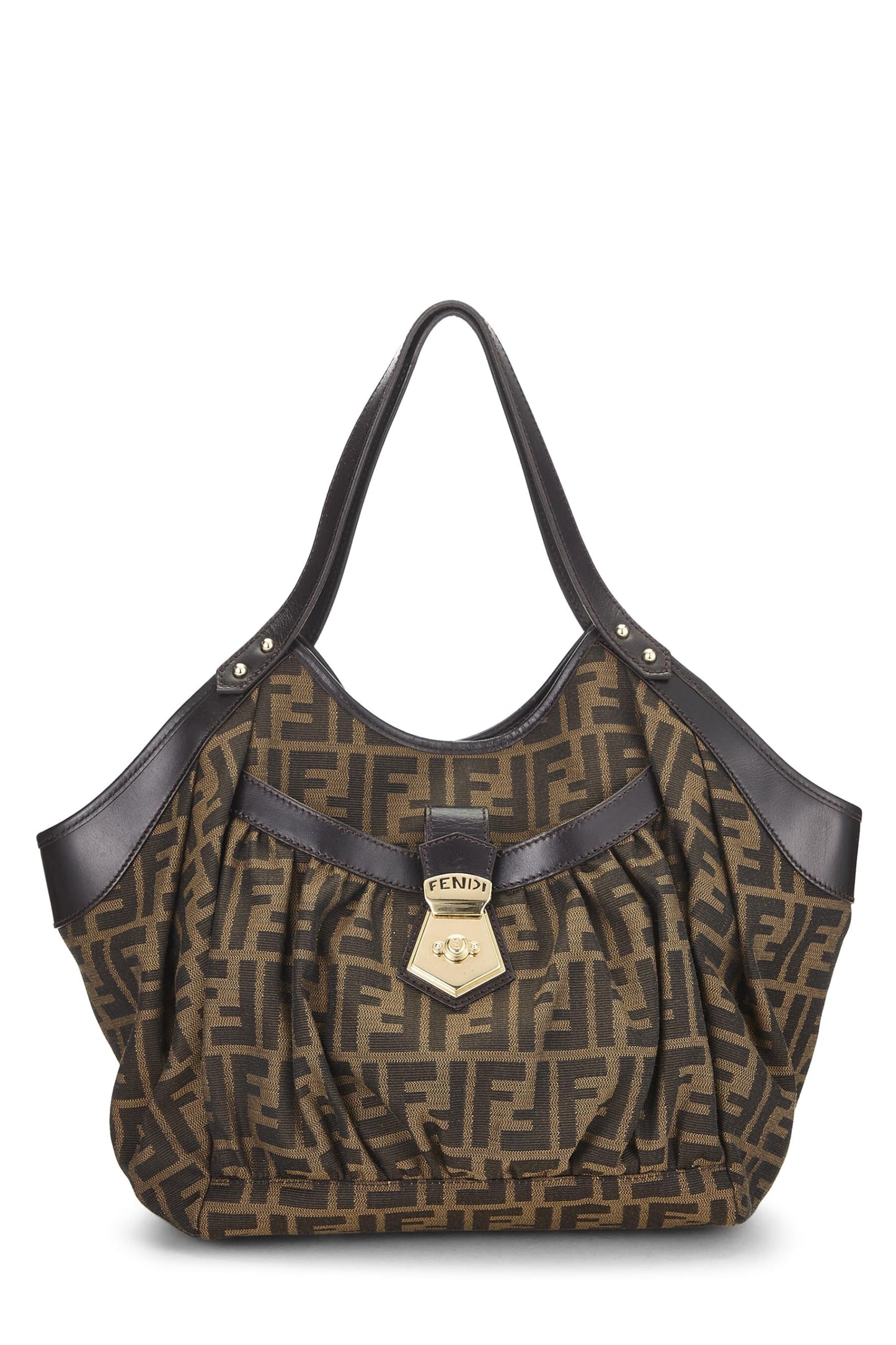 Fendi,  Brown Zucca Canvas Chef Pocket Tote Large, Brown