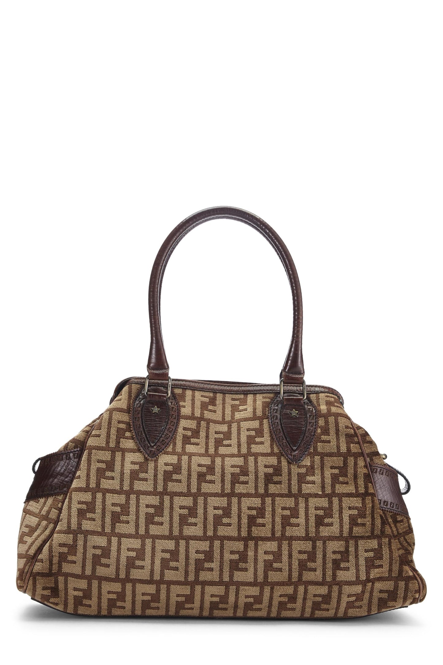 Fendi,  Brown Zucca Velour Bag Du Jour Medium, Brown
