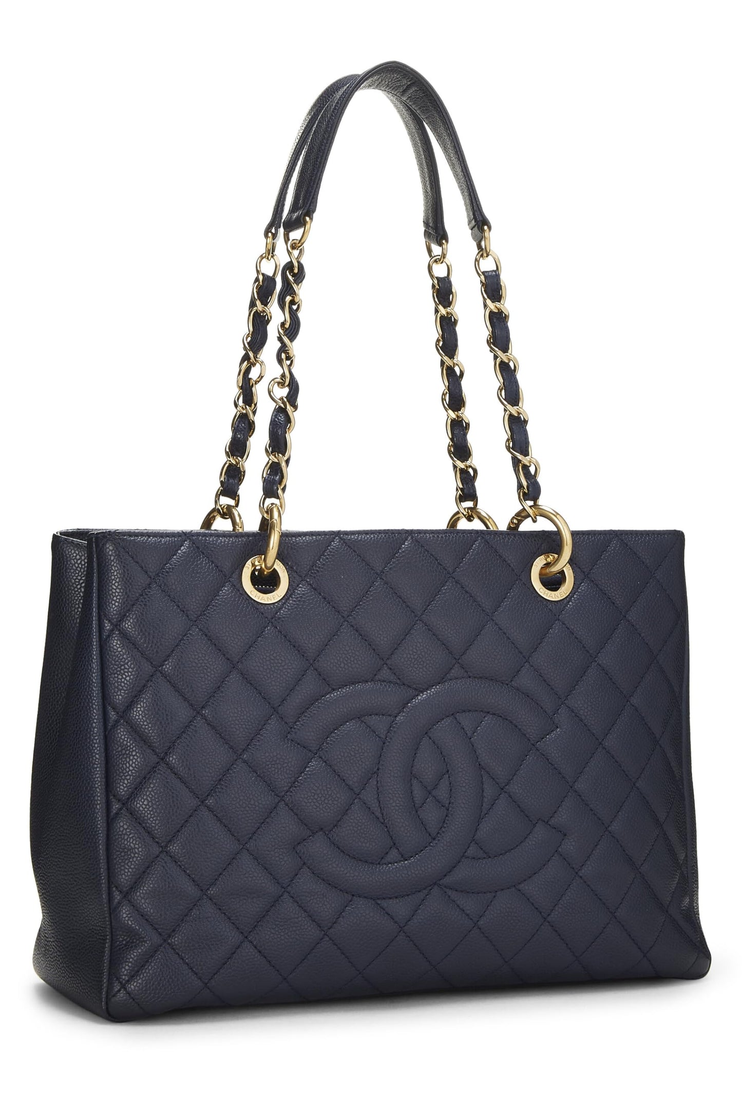 Chanel,  Blue Quilted Caviar Grand Shopping Tote (GST), Blue