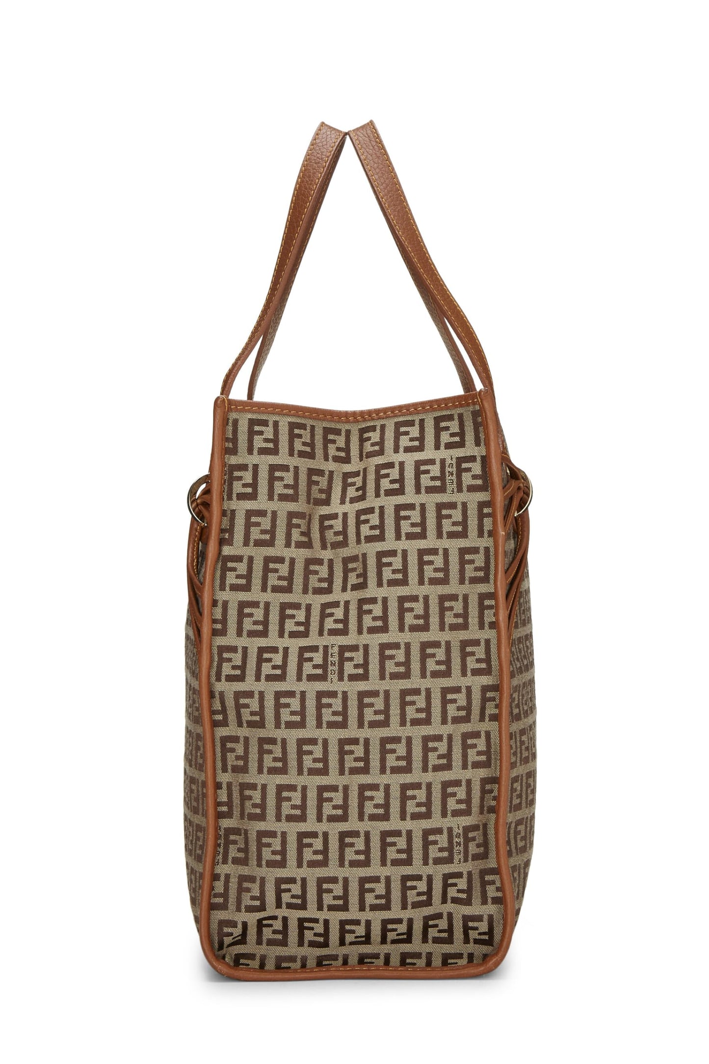 Fendi,  Brown Zucchino Canvas Tote Medium, Brown