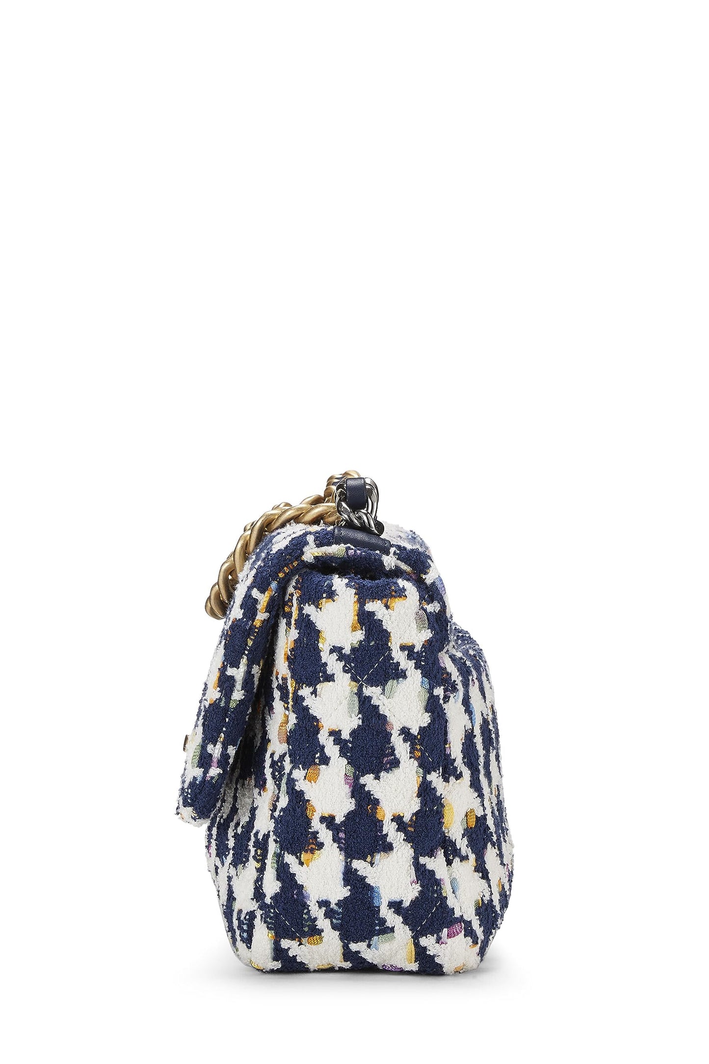 Chanel,  Blue & Multicolor Quilted Tweed 19 Flap Bag Medium, Multi