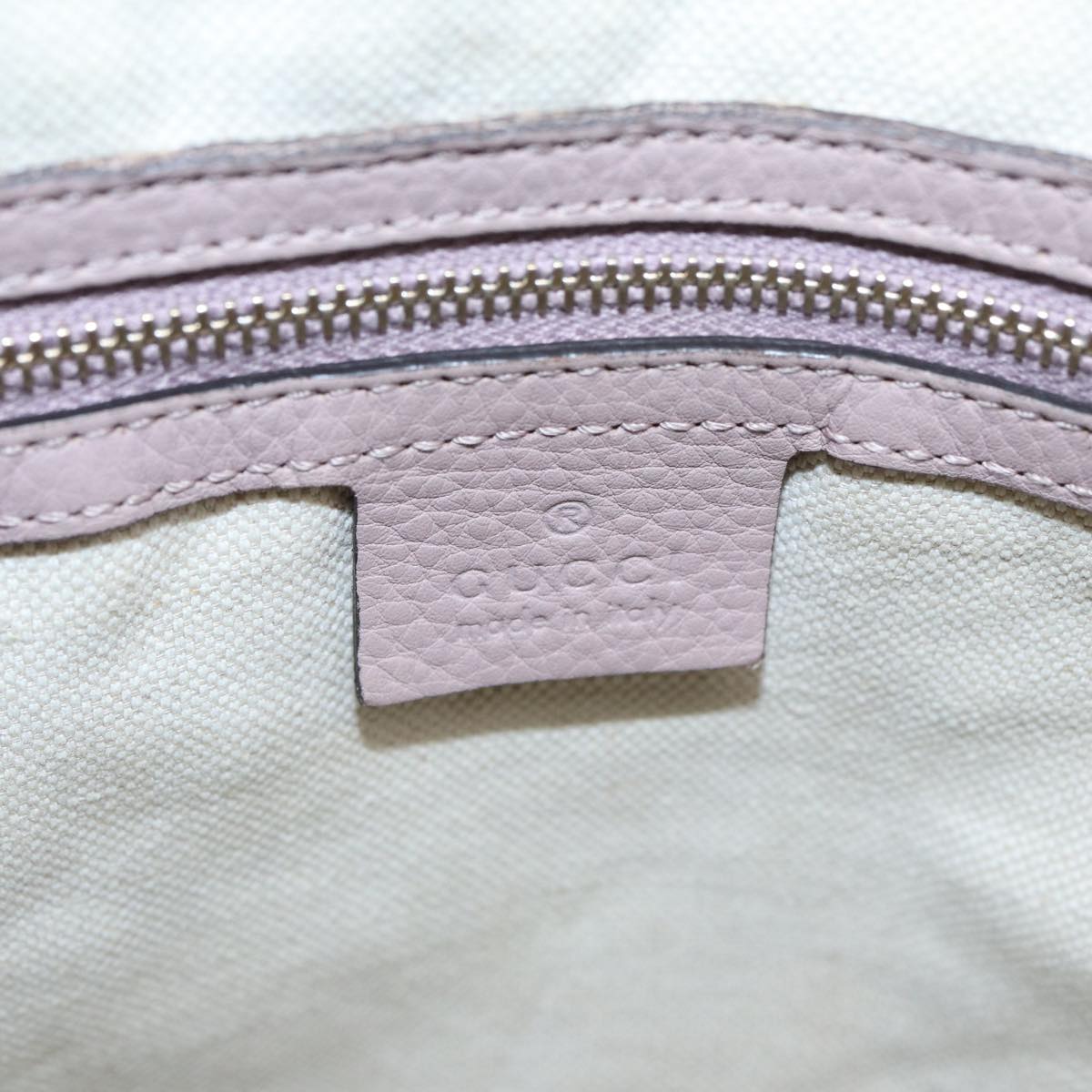 GUCCI GG Canvas Boston Bag 2way Beige Pink 82022