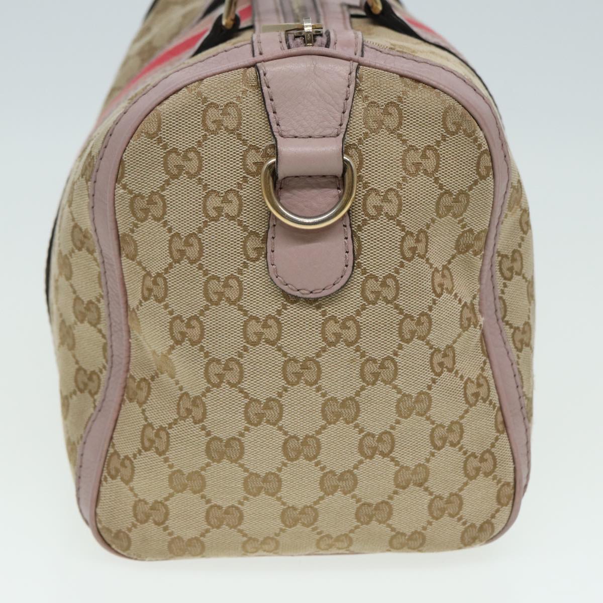 GUCCI GG Canvas Boston Bag 2way Beige Pink 82022