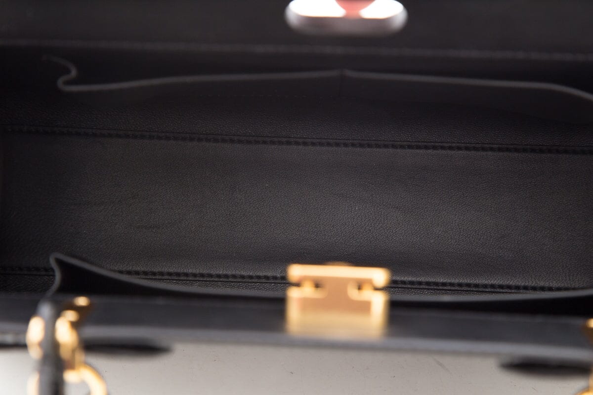Tory Burch Black Croc Embossed Handbag